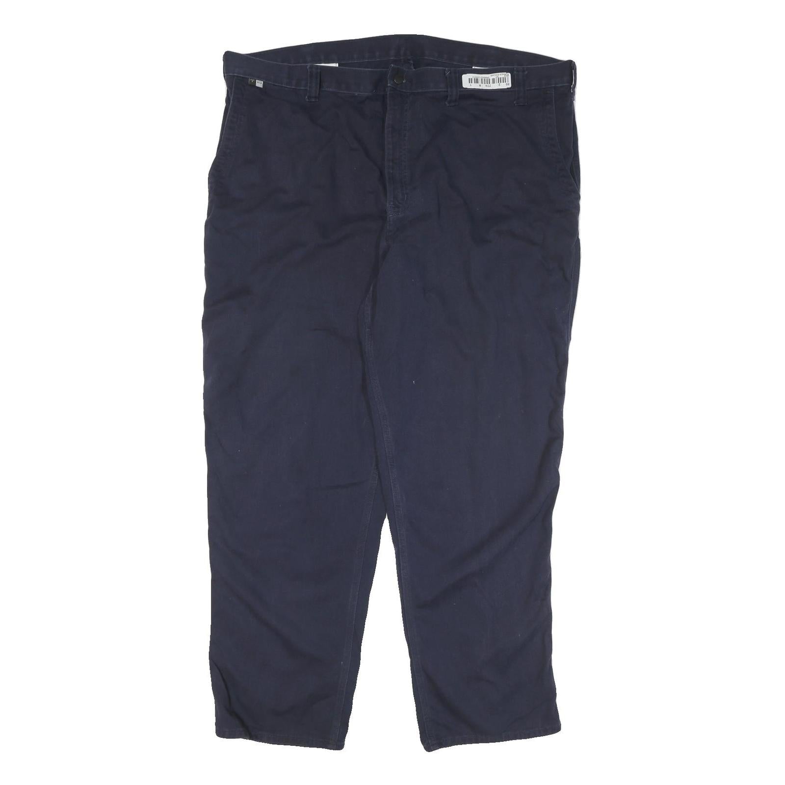 CARHARTT Mens Cotton Blend Navy Regular Fit Straight Leg Trousers W46 L33 Refurbished - N/A refurbished available on Cerqular