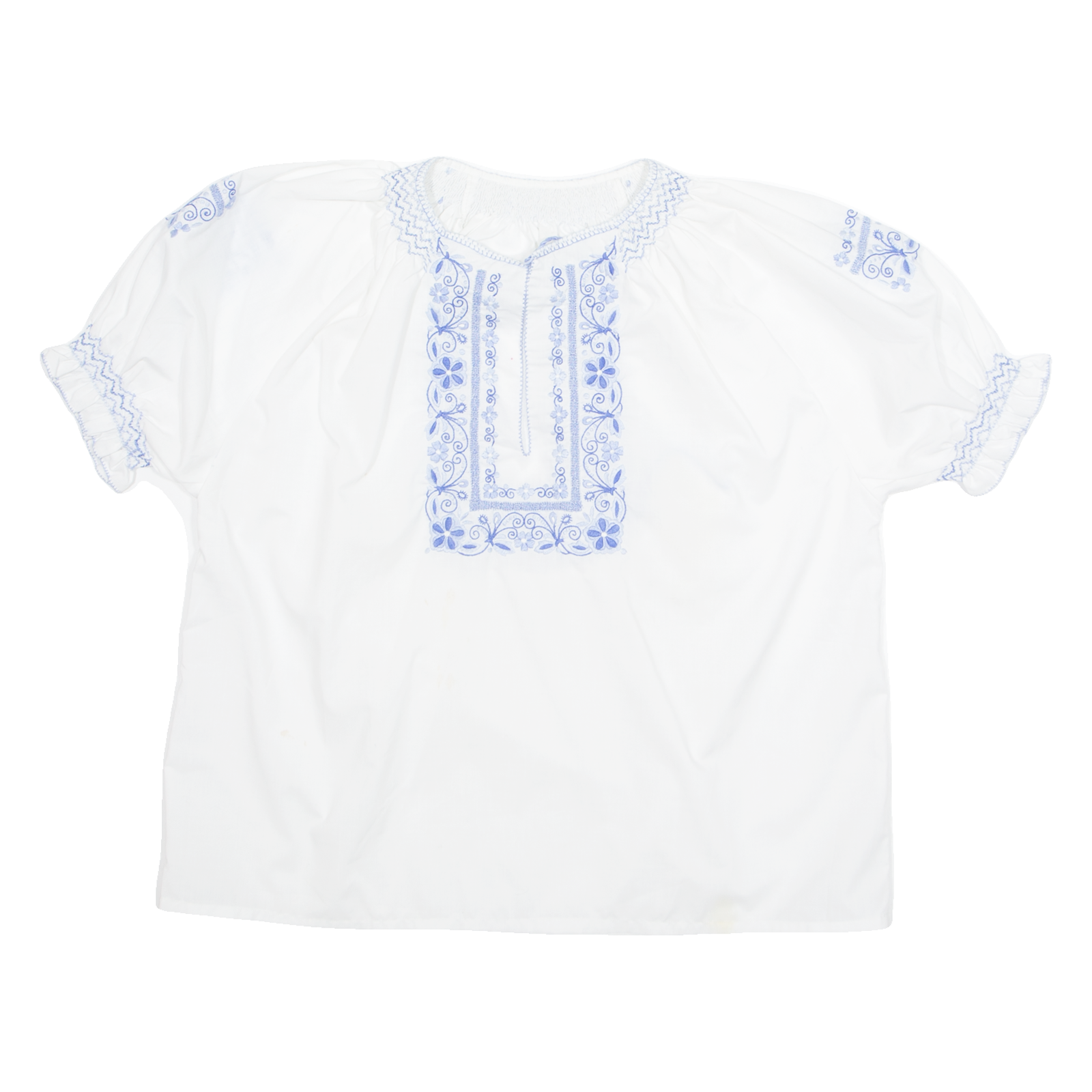 Embroidered Womens Milkmaid Blouse White Floral M Refurbished - N/A refurbished available on Cerqular