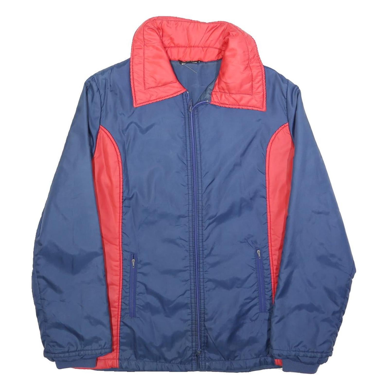 Womens Blue & Red Plain Zip Jacket M Polyester Blend Casual Outerwear Refurbished - N/A refurbished available on Cerqular