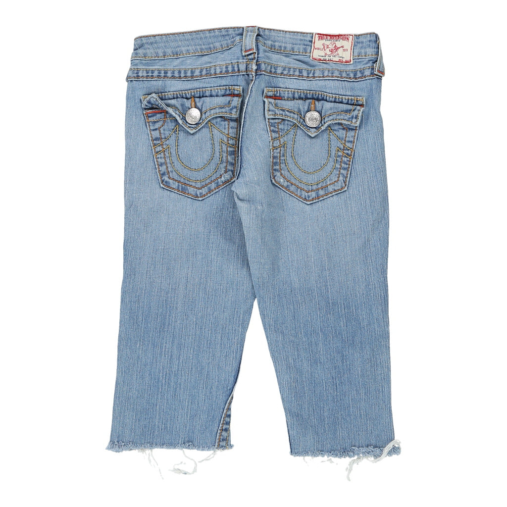 Buy Joey Big T Made in USA True Religion Denim Shorts - 28W UK 4 Blue Cotton Refurbished - $18.08 Joey Big T Made in USA True Religion Denim Shorts - 28W UK 4 Blue Cotton Refurbished - Thrifted (note: this is a term often used to describe second- refurbished available on Cerqular