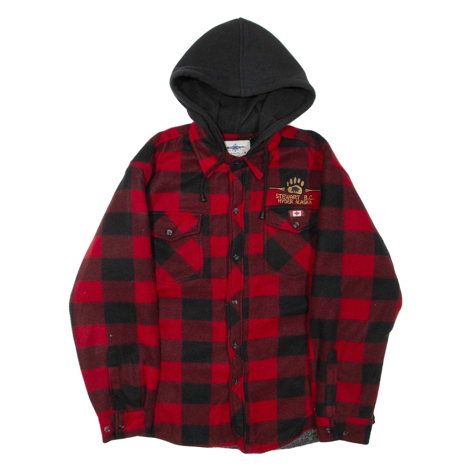 CANADA Mens Jacket Red Hooded Check S Refurbished - N/A refurbished available on Cerqular