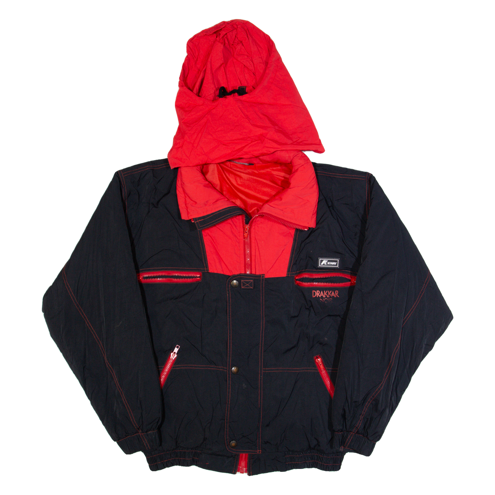 K-WAY Mens Bomber Jacket Black Hooded L Refurbished - N/A refurbished available on Cerqular
