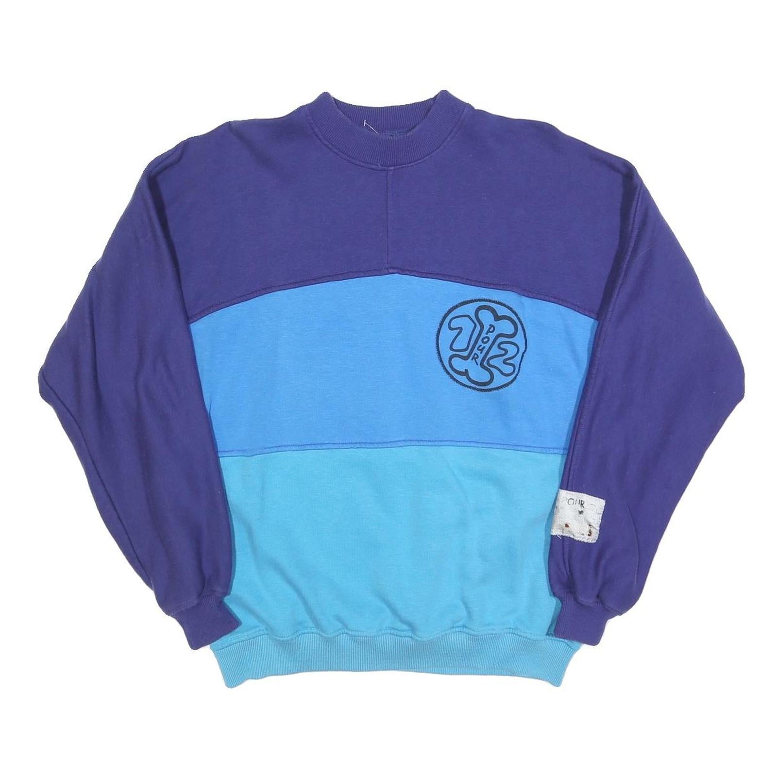 Womens Blue & Dark Blue Sweatshirt Crew Neck XL Casual Cotton Blend Pullover Refurbished - N/A refurbished available on Cerqular