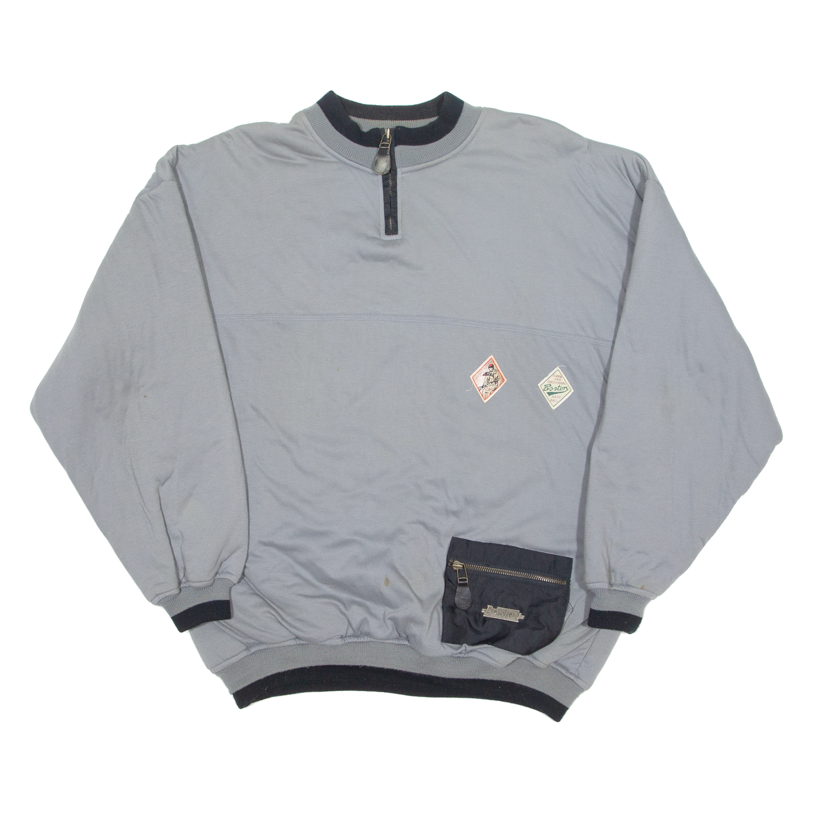 BST Boston Baseball Mens Sweatshirt Grey 1/4 Zip XL Refurbished - N/A refurbished available on Cerqular