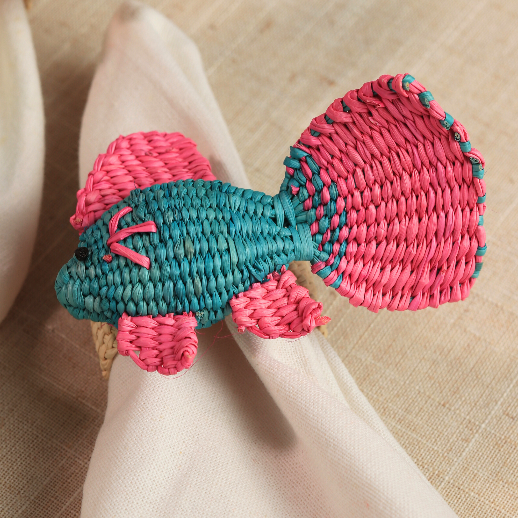 Buy Colorful Fish Napkin Ring | Color: Coral Reef Refurbished - $18.00 Colorful Fish Napkin Ring | Color: Coral Reef Refurbished - Apalma Handmade refurbished available on Cerqular