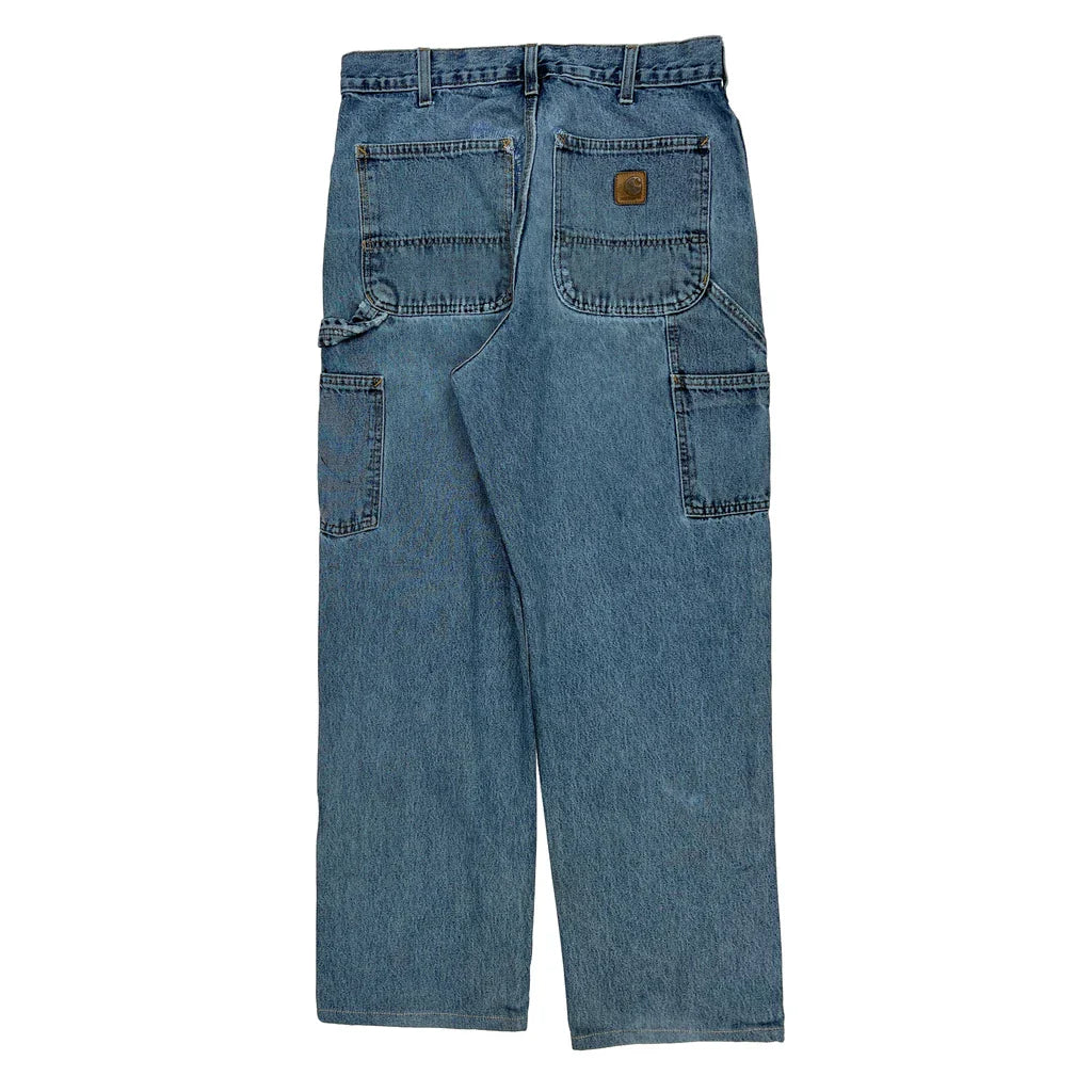 Carhartt Carpenter Jeans - 31W 30L Blue Denim Refurbished - Thrifted (note: this is a term often used to describe second- refurbished available on Cerqular