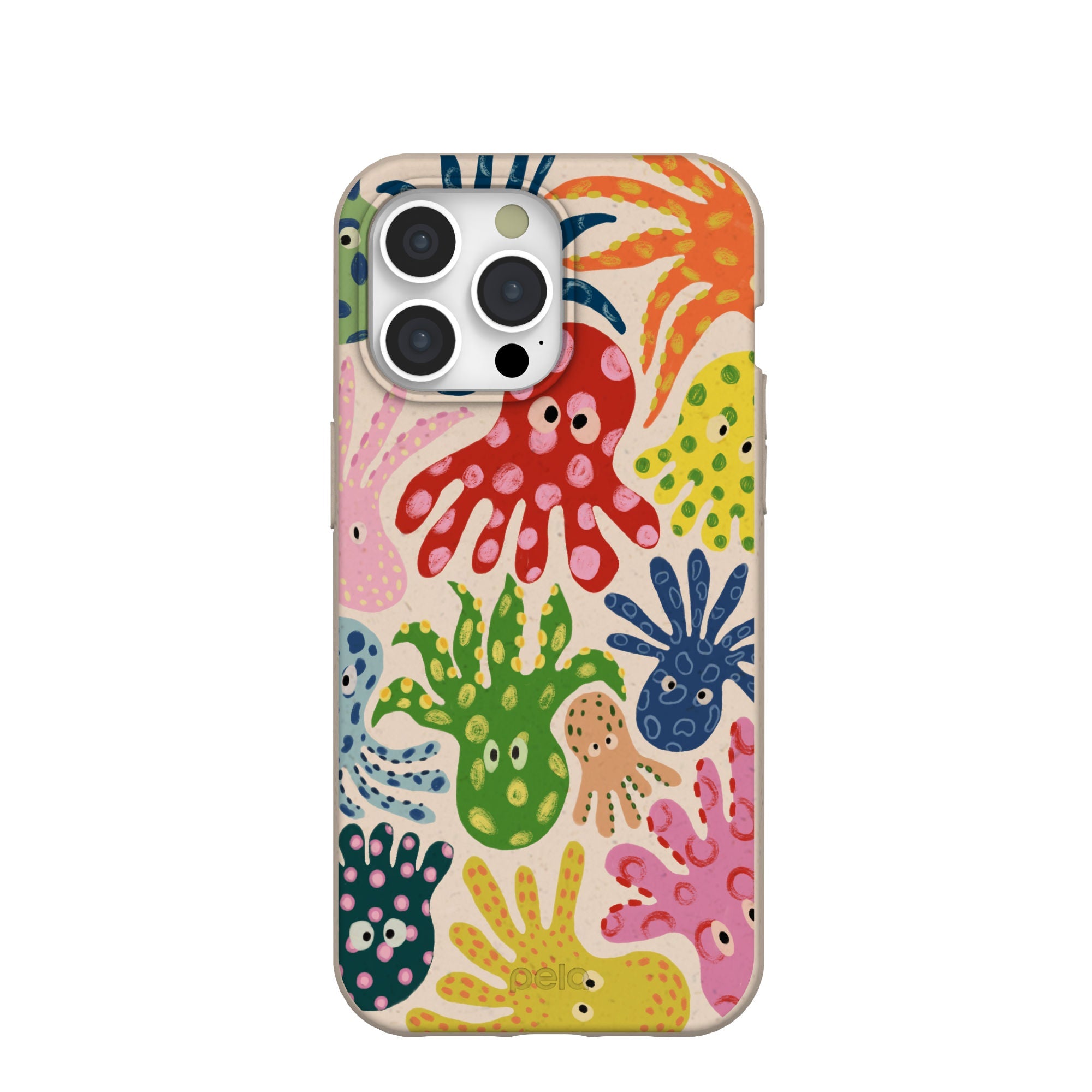 Seashell Octopi iPhone 15 Pro Max Case Refurbished - Pela Case refurbished available on Cerqular