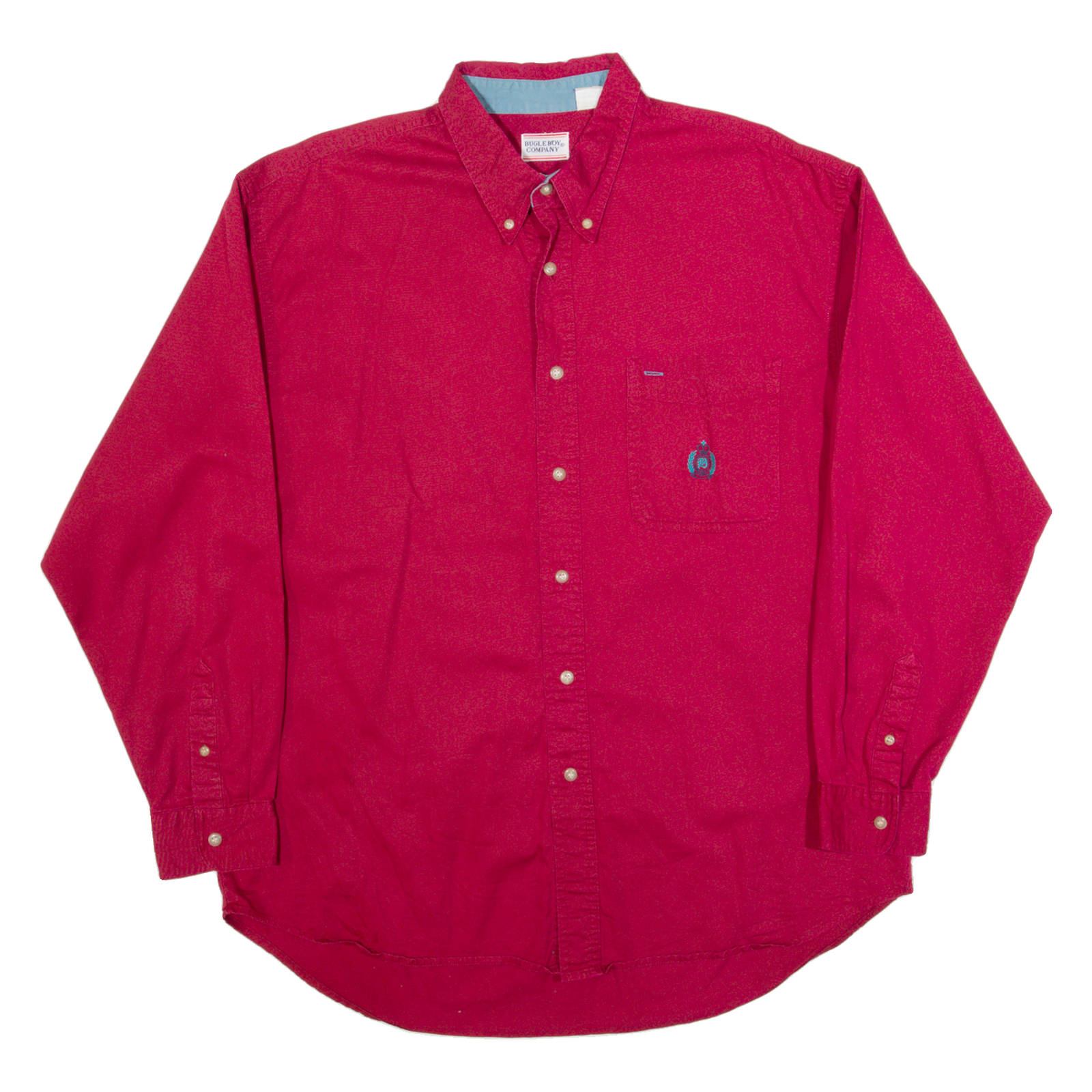 BUGLE BOY Mens Plain Shirt Red 90s Long Sleeve XL Refurbished - N/A refurbished available on Cerqular