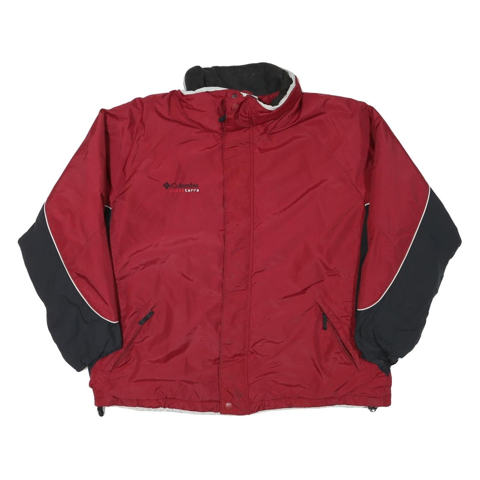 COLUMBIA Mens Red & Black Outdoor Jacket XL Polyester Blend Plain Zip Pocketed Refurbished - N/A refurbished available on Cerqular