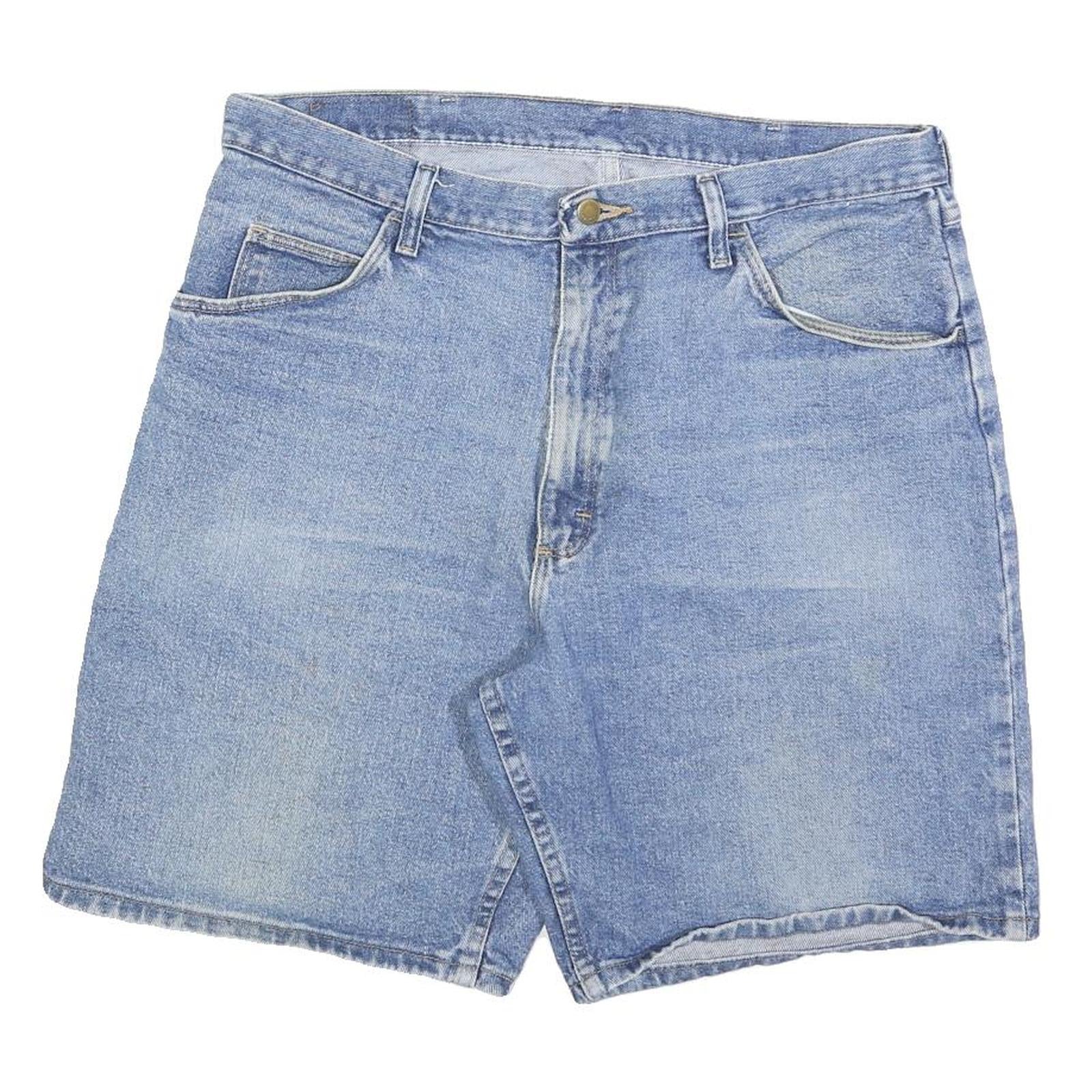 WRANGLER Mens Denim Blue Casual Shorts L W36 Classic Cotton Blend Refurbished - N/A refurbished available on Cerqular