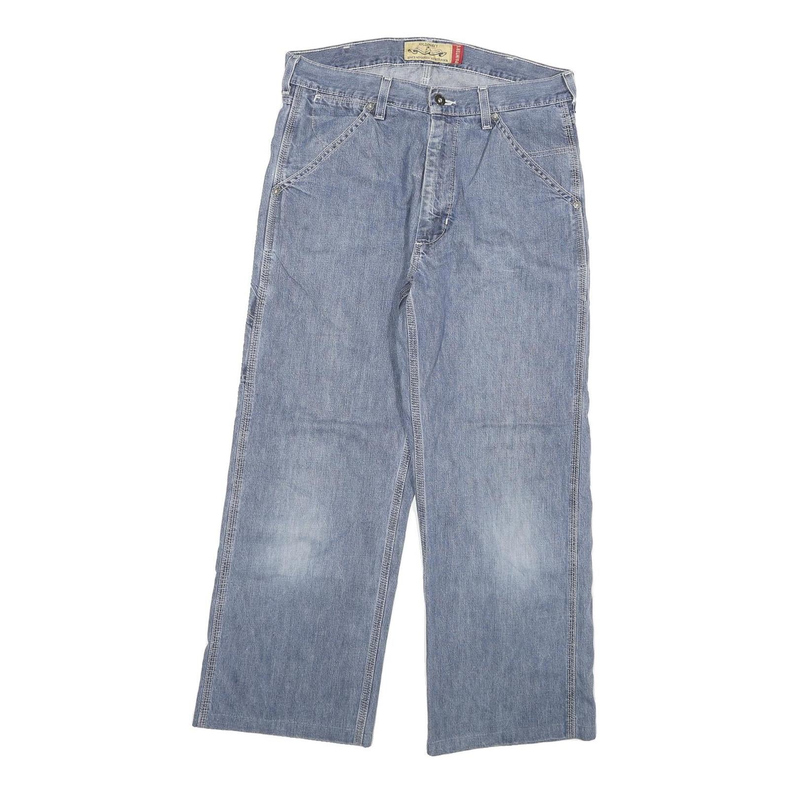 OLD NAVY Mens Regular Blue Jeans Cotton Blend W32 L26 Zip Straight Pocket Refurbished - N/A refurbished available on Cerqular