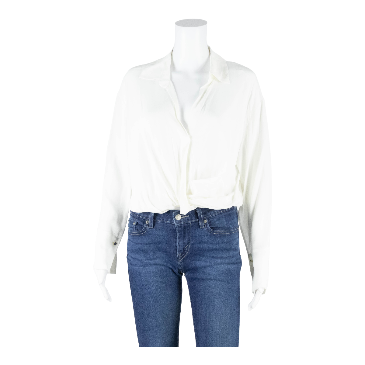 LOUIS ORTONI Womens Blouse Blue Long Sleeve 90s UK 16 Refurbished - N/A refurbished available on Cerqular