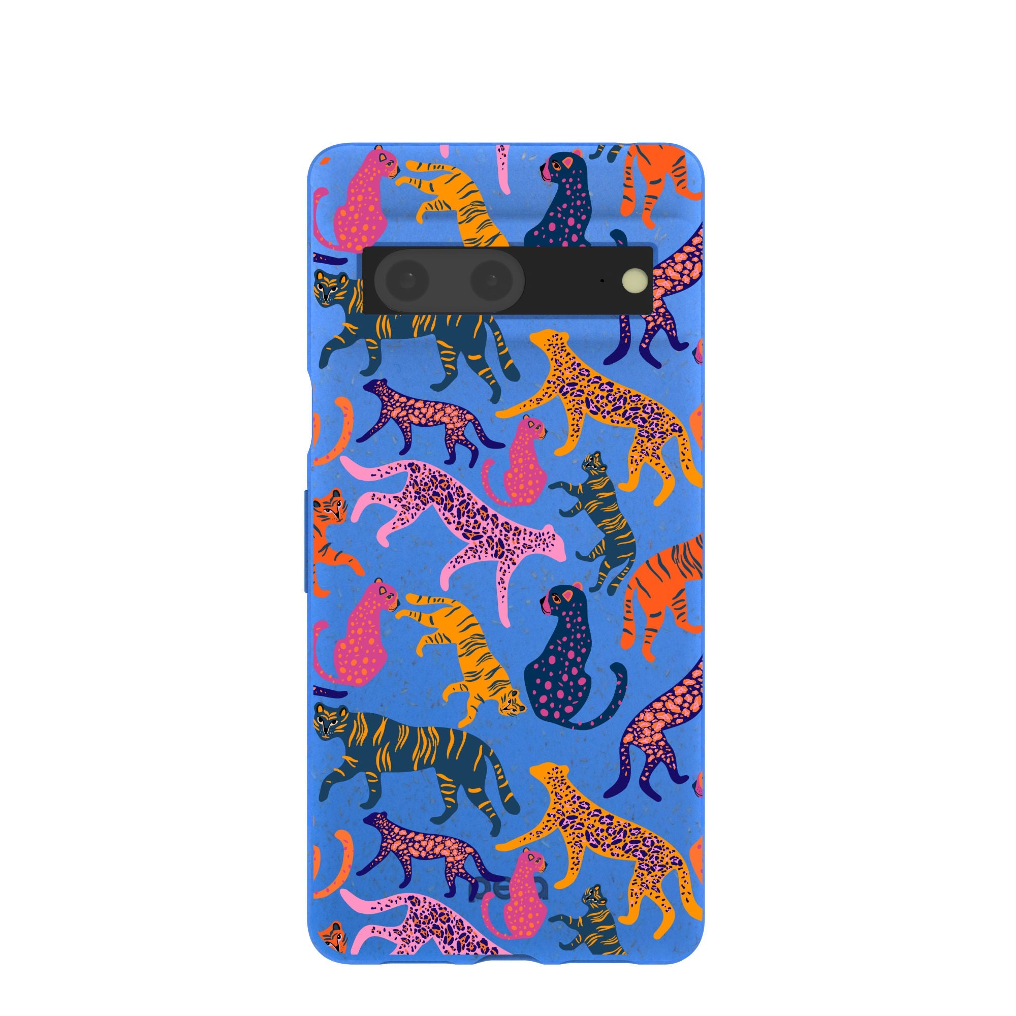 Electric Blue Jungle Cat Google Pixel 7 Case Refurbished - Pela Case refurbished available on Cerqular