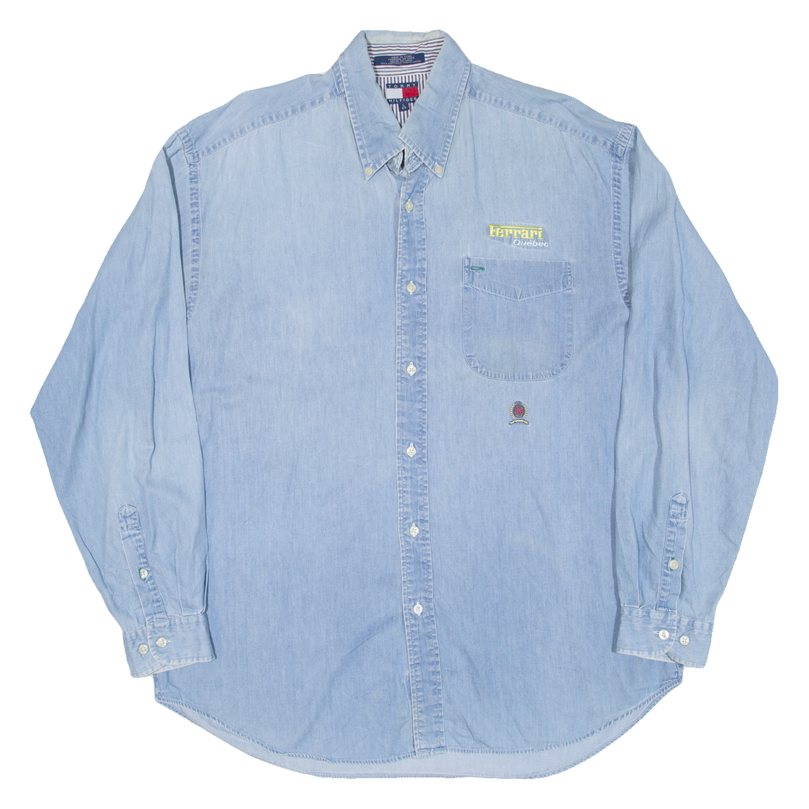 TOMMY HILFIGER Mens Plain Shirt Blue Long Sleeve L Refurbished - N/A refurbished available on Cerqular