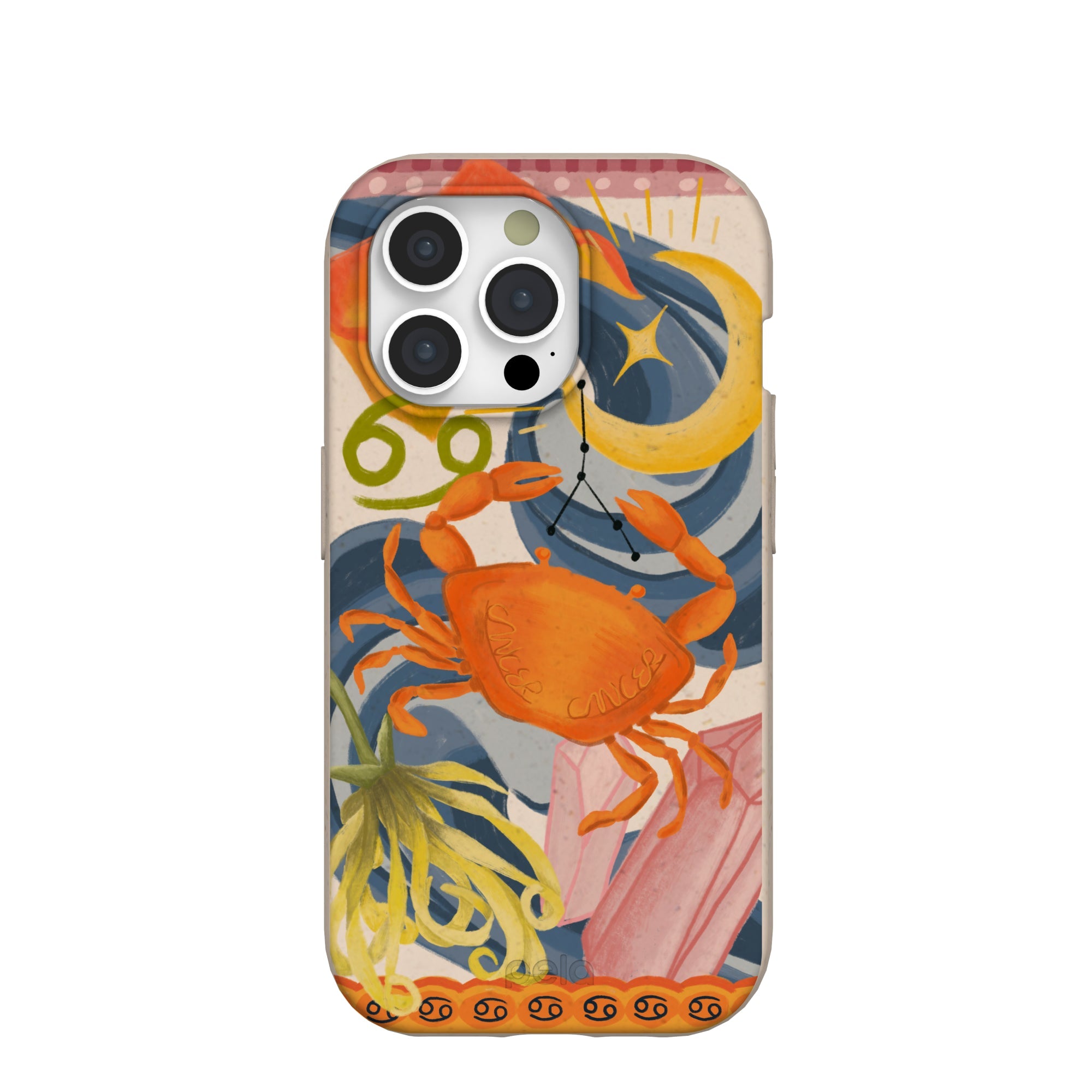 Seashell Cancer Crab iPhone 15 Pro Case Refurbished - Pela Case refurbished available on Cerqular