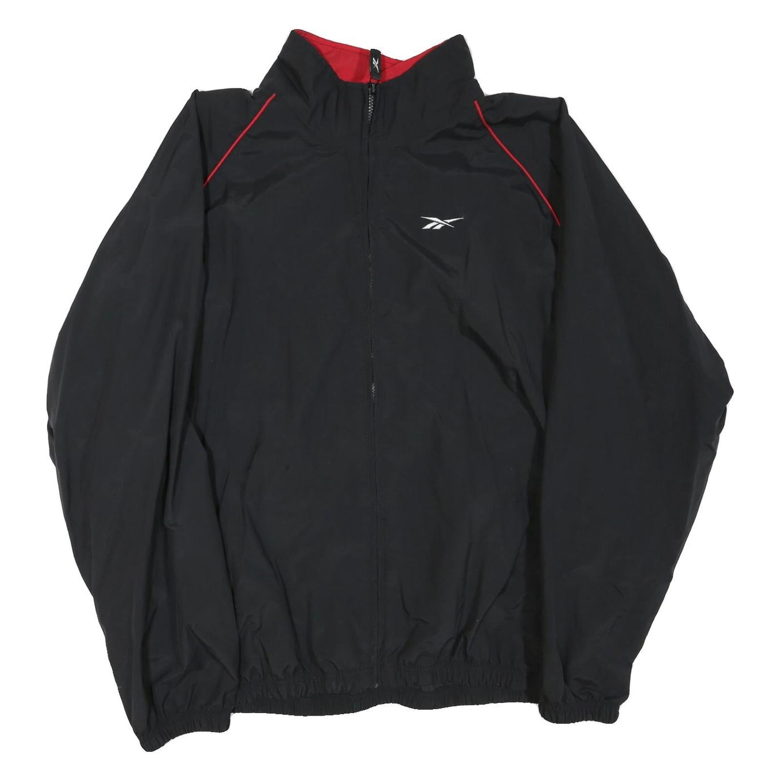 REEBOK Mens Black & Red Track Jacket XL Polyester Sport Casual Zip Refurbished - N/A refurbished available on Cerqular