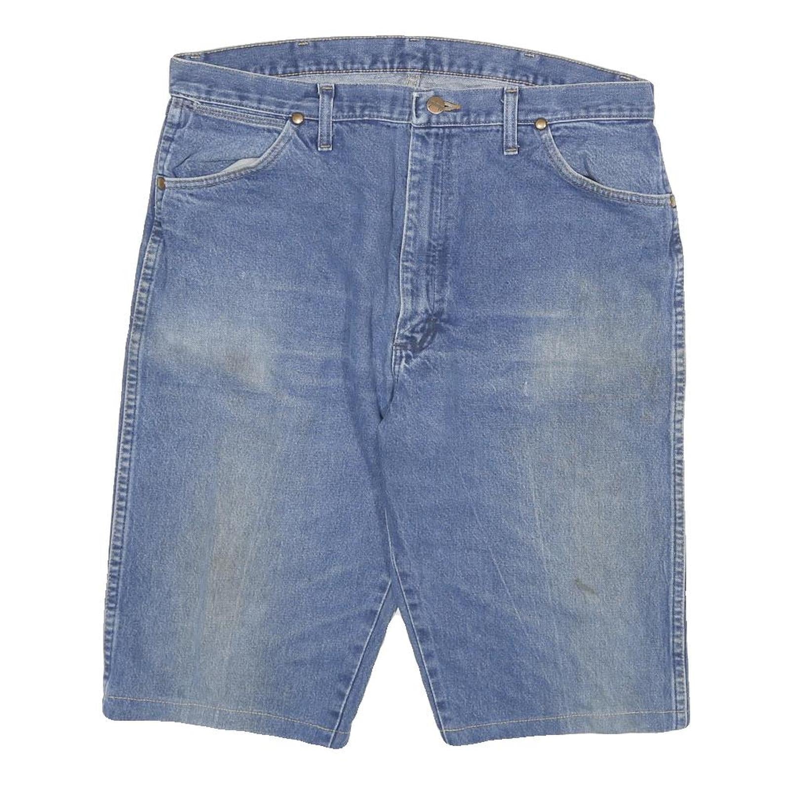 WRANGLER Mens Shorts Blue Denim Casual XL W34 Classic Cotton Blend Comfort Refurbished - N/A refurbished available on Cerqular