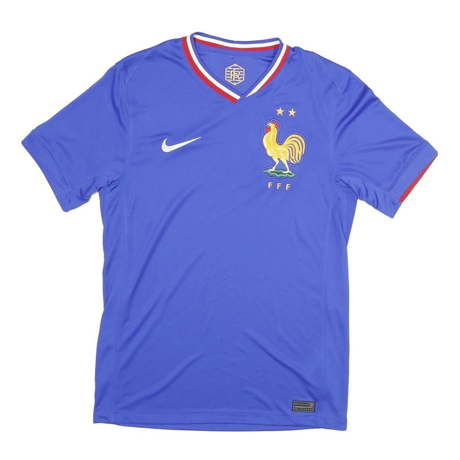 NIKE Mens Blue France Football Shirt S Short Sleeve V-Neck Embroidered Crest Refurbished - N/A refurbished available on Cerqular