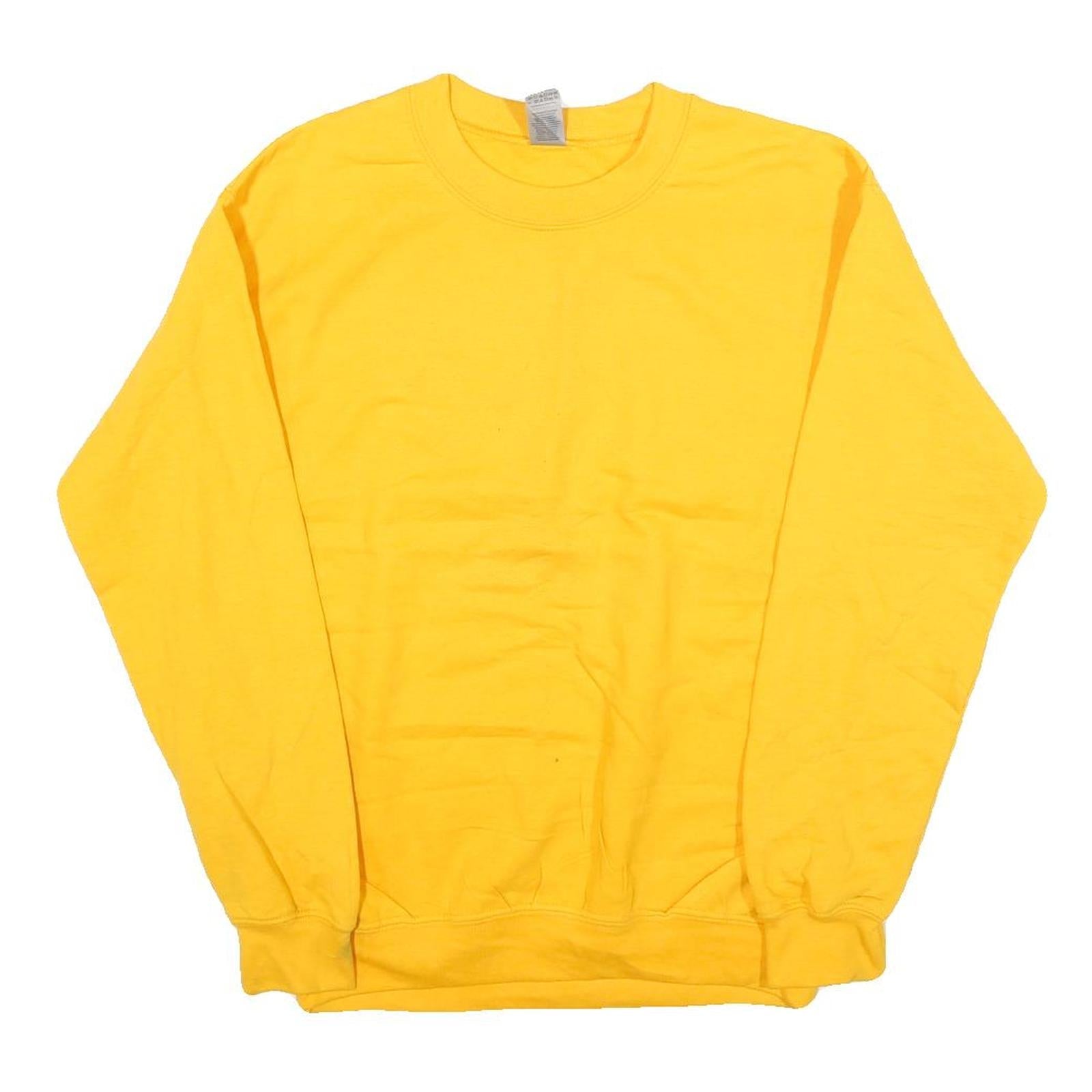 GILDAN Mens Yellow Crew Neck S Cotton Blend Plain Sweatshirt Casual Wear Refurbished - N/A refurbished available on Cerqular