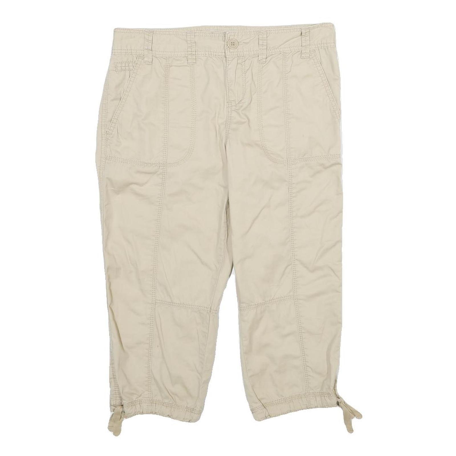 CALVIN KLEIN JEANS Womens Shorts Beige Casual Cotton UK 8 W30 Drawstring Hem Refurbished - N/A refurbished available on Cerqular