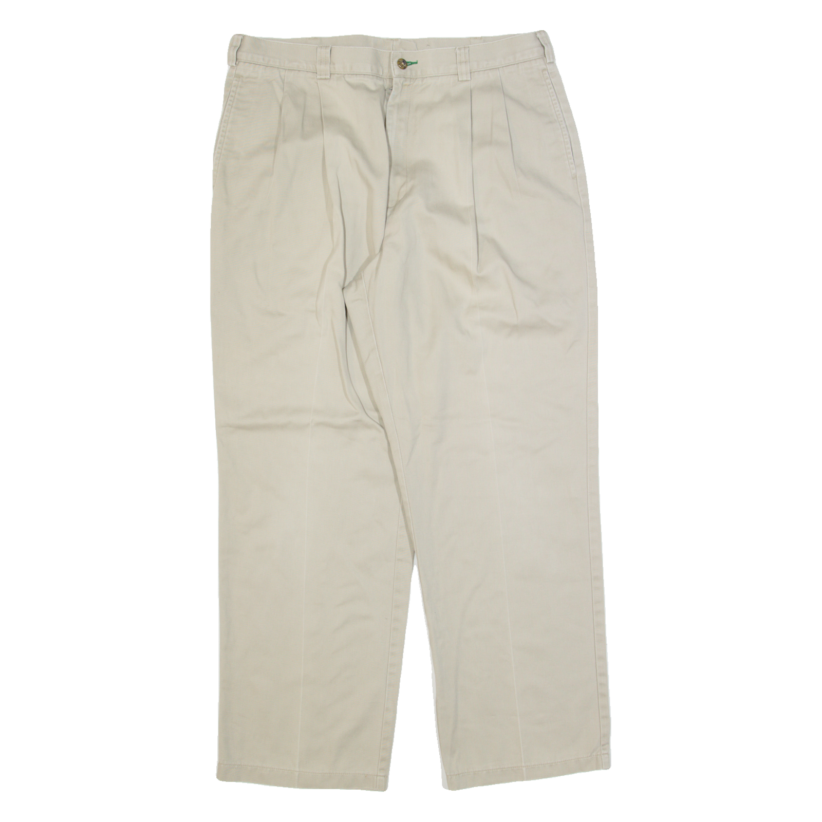 TOMMY HILFIGER Pleated Chino Mens Trousers Beige Regular Straight W36 L30 Refurbished - N/A refurbished available on Cerqular