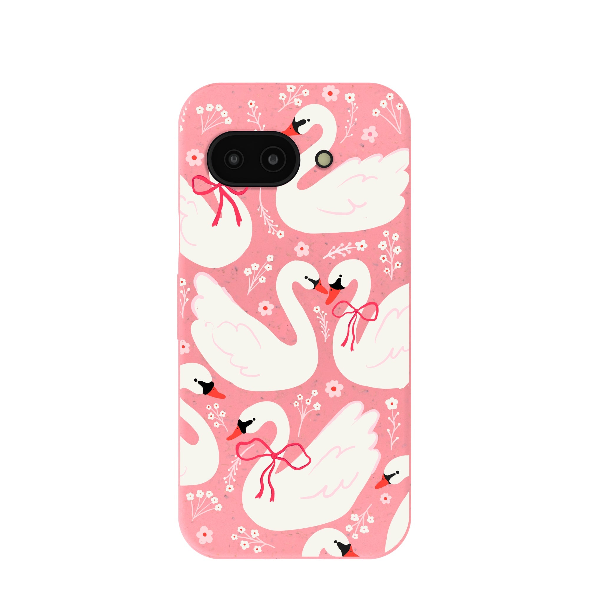 Bubblegum Pink Swan Garden Google Pixel 9a Case Refurbished - Pela Case refurbished available on Cerqular