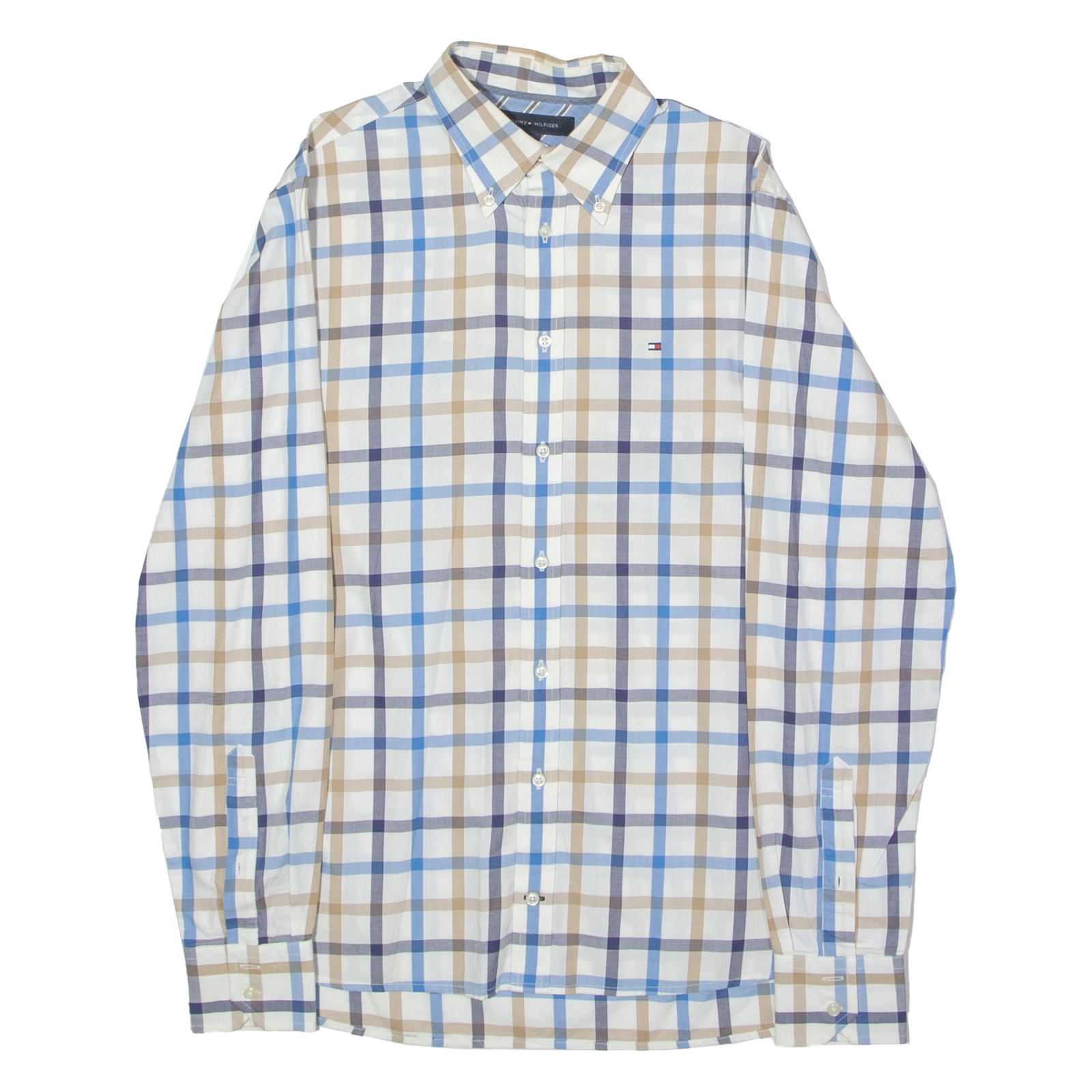 TOMMY HILFIGER Mens Shirt White Check Long Sleeve S Refurbished - N/A refurbished available on Cerqular