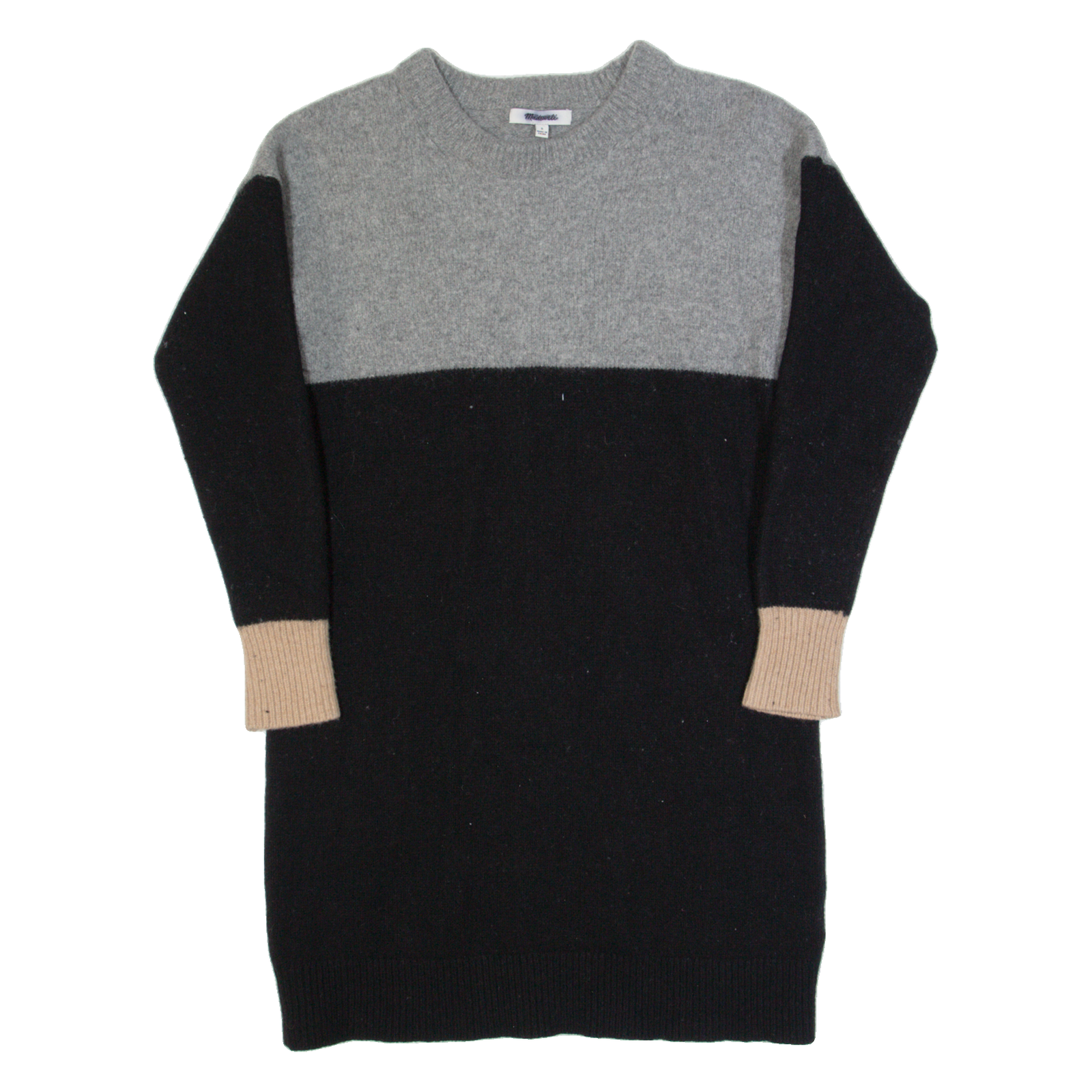 MADEWELL Womens Jumper Dress Black Knit Long Sleeve Knee Length S Refurbished - N/A refurbished available on Cerqular