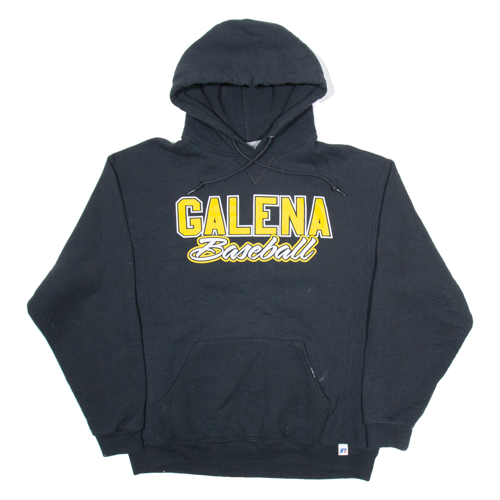 RUSSELL ATHLETIC Galena Baseball Mens Black Hoodie USA L Refurbished - N/A refurbished available on Cerqular