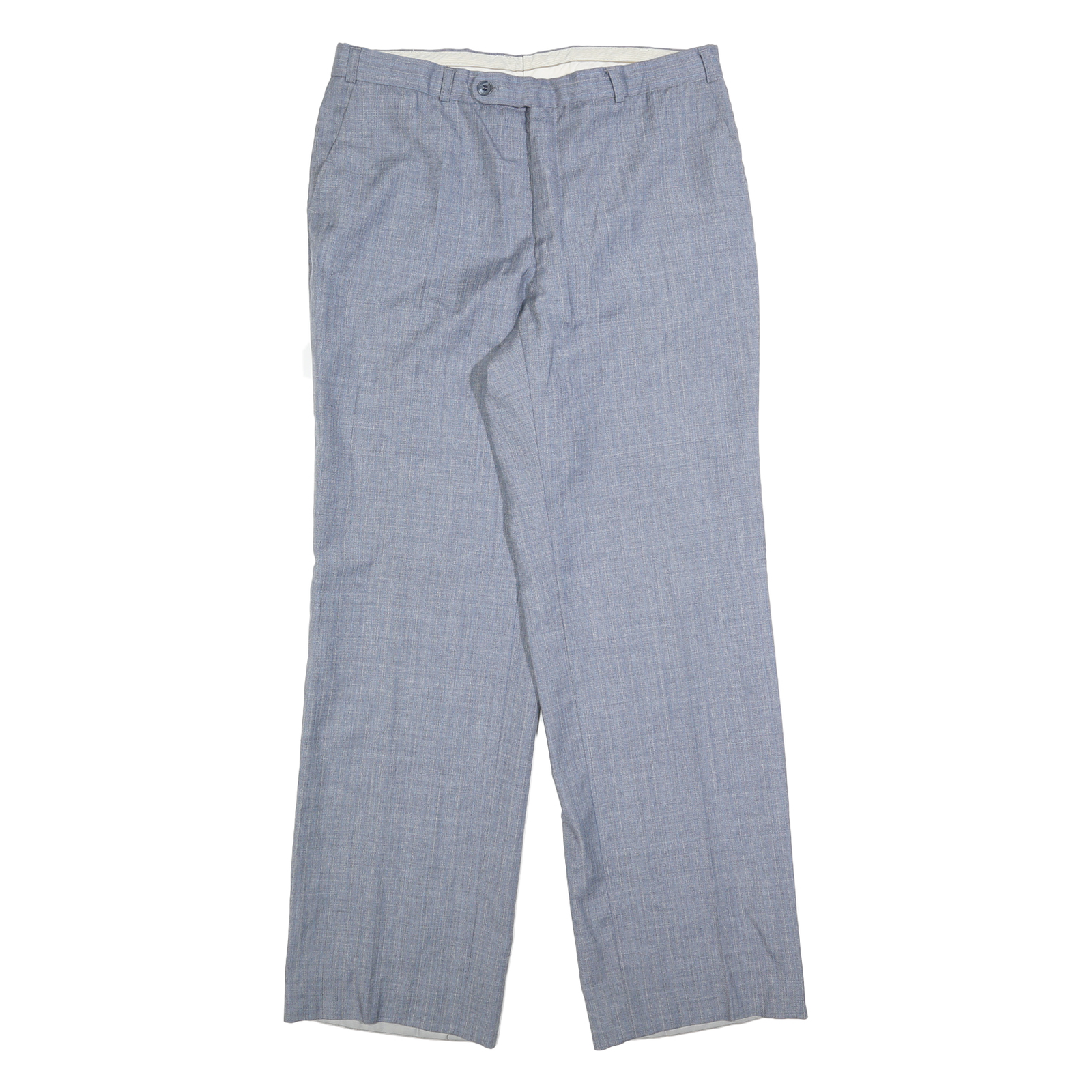 Relaxed Mens Blue Straight Trousers W32 L32 Smart Casual Zip Fastening Refurbished - N/A refurbished available on Cerqular