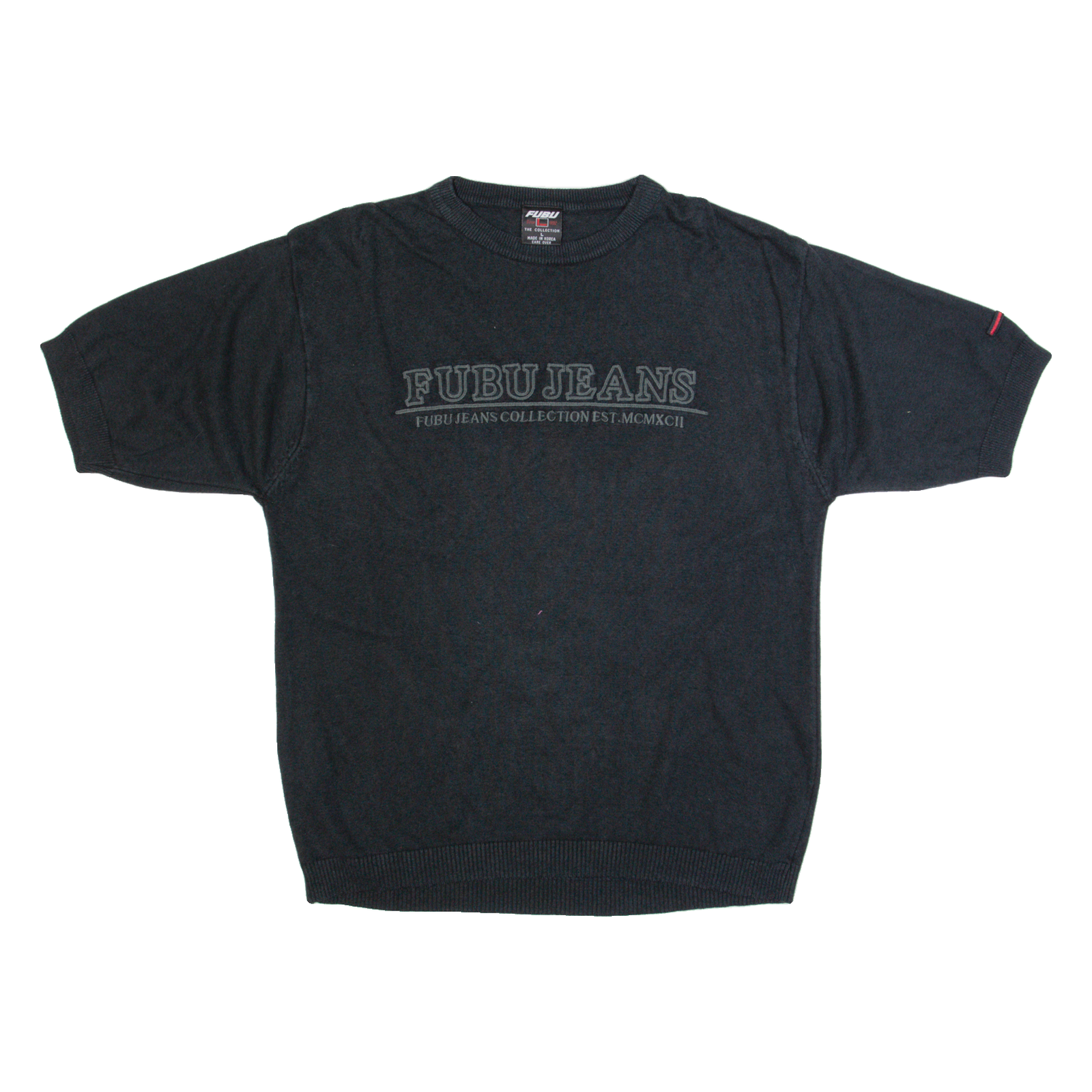 FUBU Mens Jumper Black Tight Knit Short Sleeve L Refurbished - N/A refurbished available on Cerqular