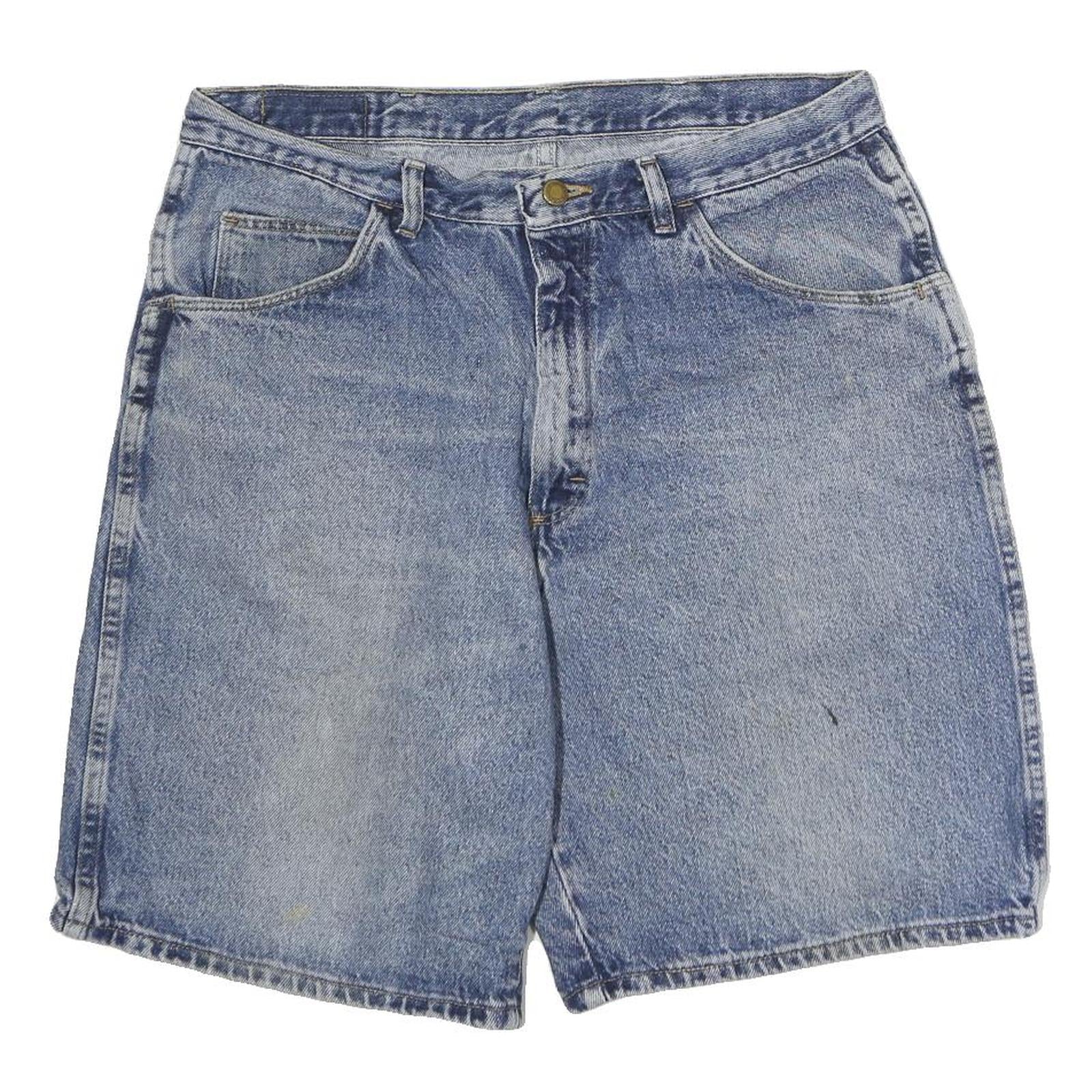 WRANGLER Mens Denim Blue Casual Shorts L W34 Cotton Comfortable Fit Refurbished - N/A refurbished available on Cerqular