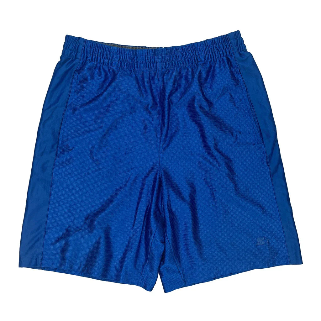 Starter Sport Shorts - Medium Blue Polyester Refurbished - Thrifted (note: this is a term often used to describe second- refurbished available on Cerqular