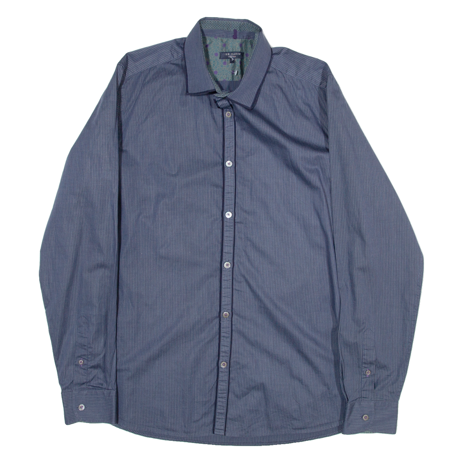TED BAKER Mens Shirt Blue Striped Long Sleeve M Refurbished - N/A refurbished available on Cerqular