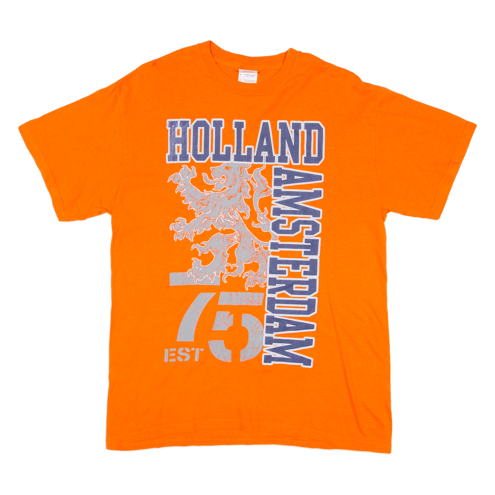 GILDAN Holland Amsterdam Mens T-Shirt Orange M Refurbished - N/A refurbished available on Cerqular