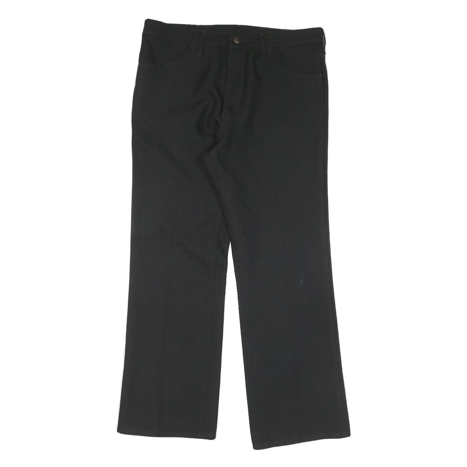 WRANGLER Mens Cotton Black Regular Straight Trousers W36 L30 Casual Zip Closure Refurbished - N/A refurbished available on Cerqular