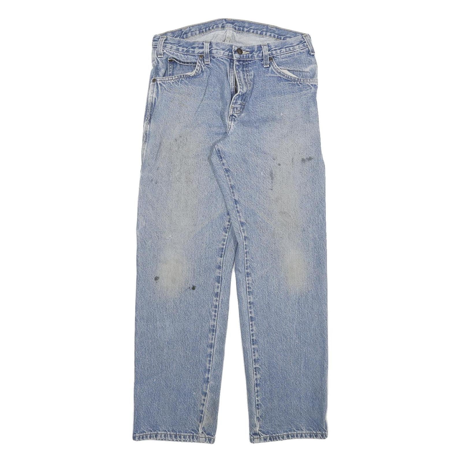 DICKIES Mens Blue Regular Straight Denim Light W32 L32 Zip Closure Workwear Refurbished - N/A refurbished available on Cerqular