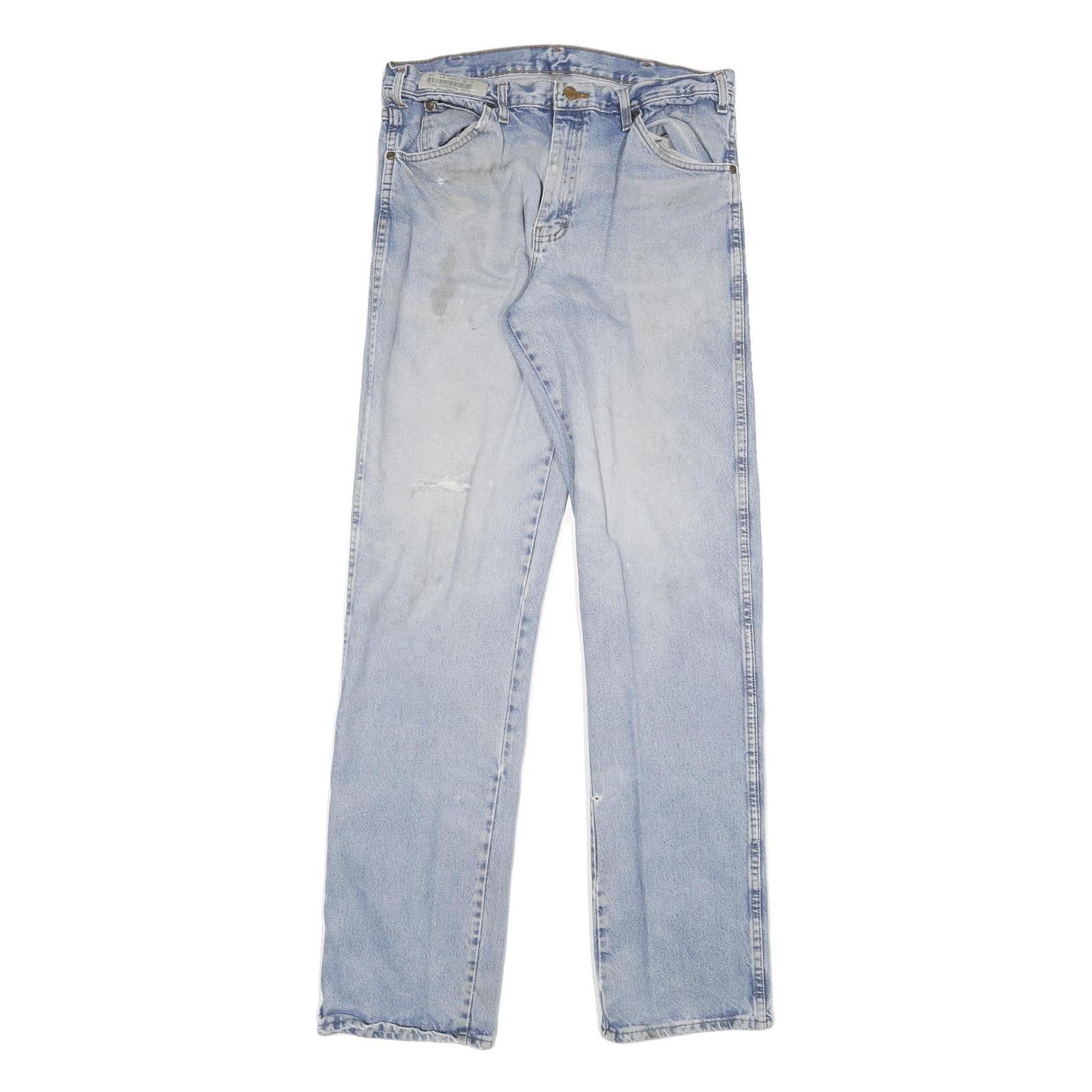 DICKIES Mens Jeans Blue Regular Straight Denim Light W32 L36 Classic Cotton Refurbished - N/A refurbished available on Cerqular
