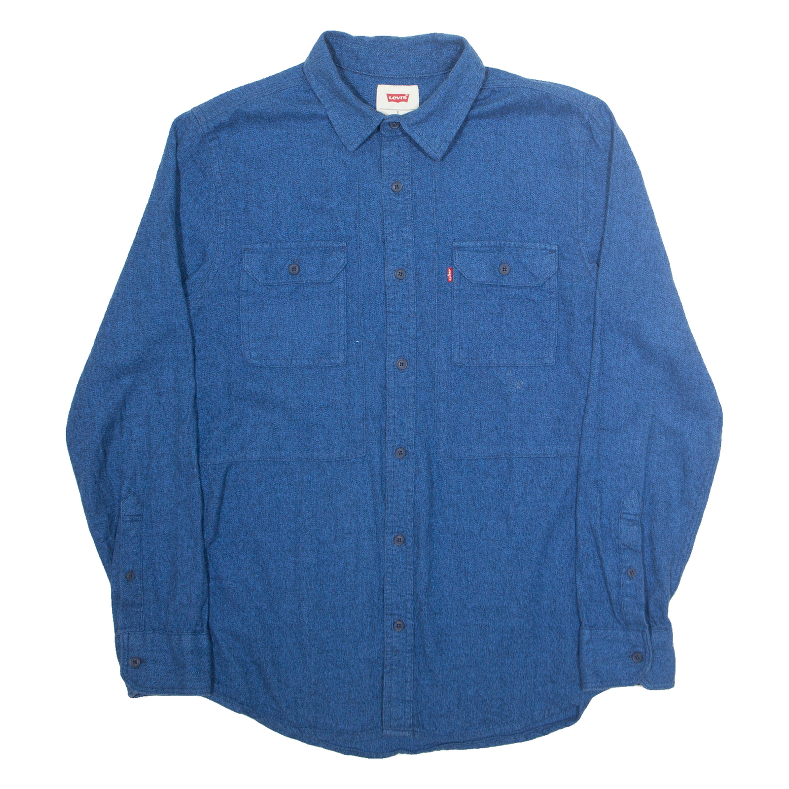LEVI'S Mens Plain Shirt Blue Long Sleeve S Refurbished - N/A refurbished available on Cerqular