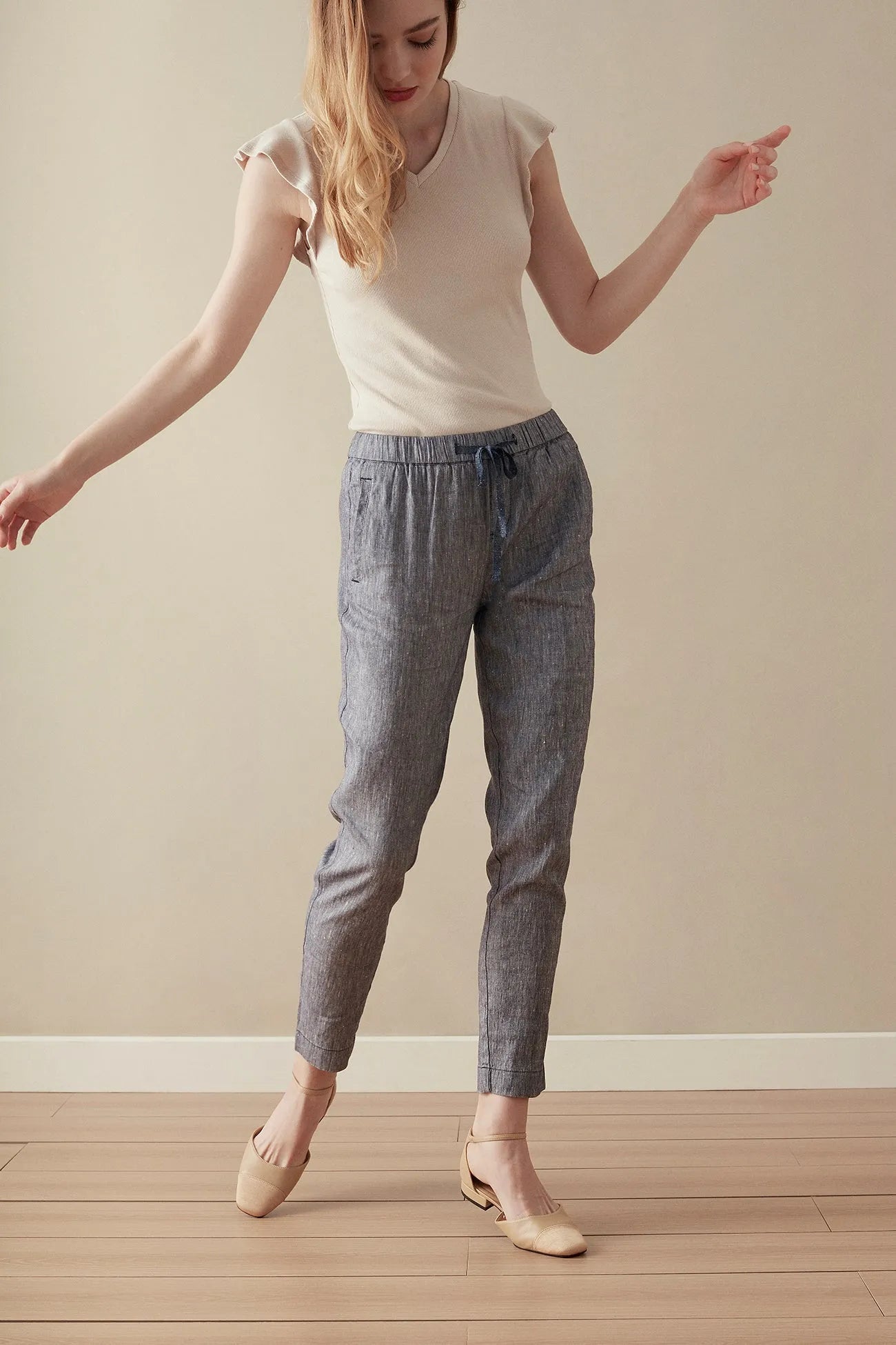 Drawstring Pant - Denim Chambray | Size: L | Denim Chambray: Denim Chambray Refurbished - N/A refurbished available on Cerqular