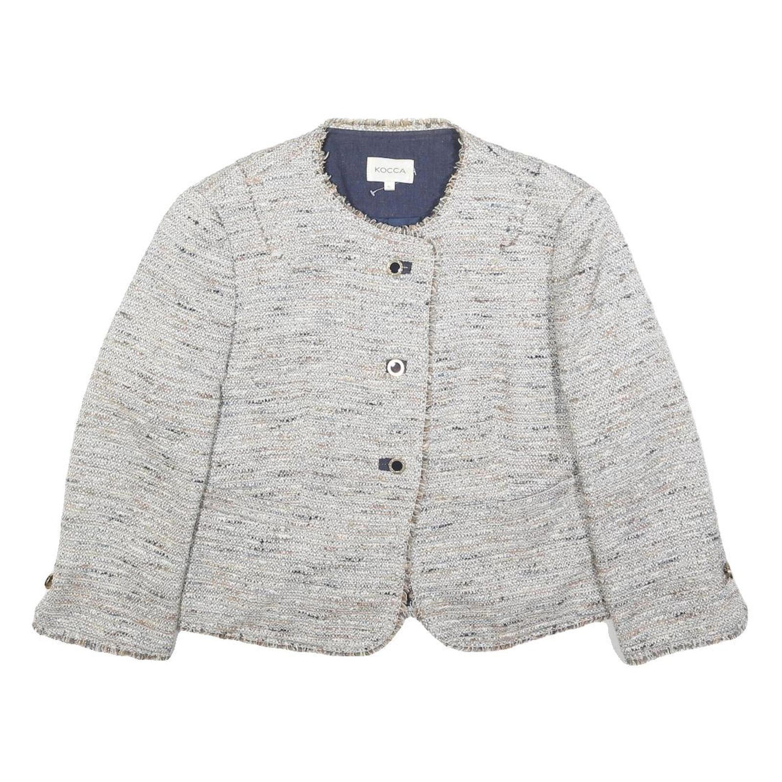 KOCCA Womens White Linen Button Jacket XL Woven Classic Elegant Fashion Refurbished - N/A refurbished available on Cerqular