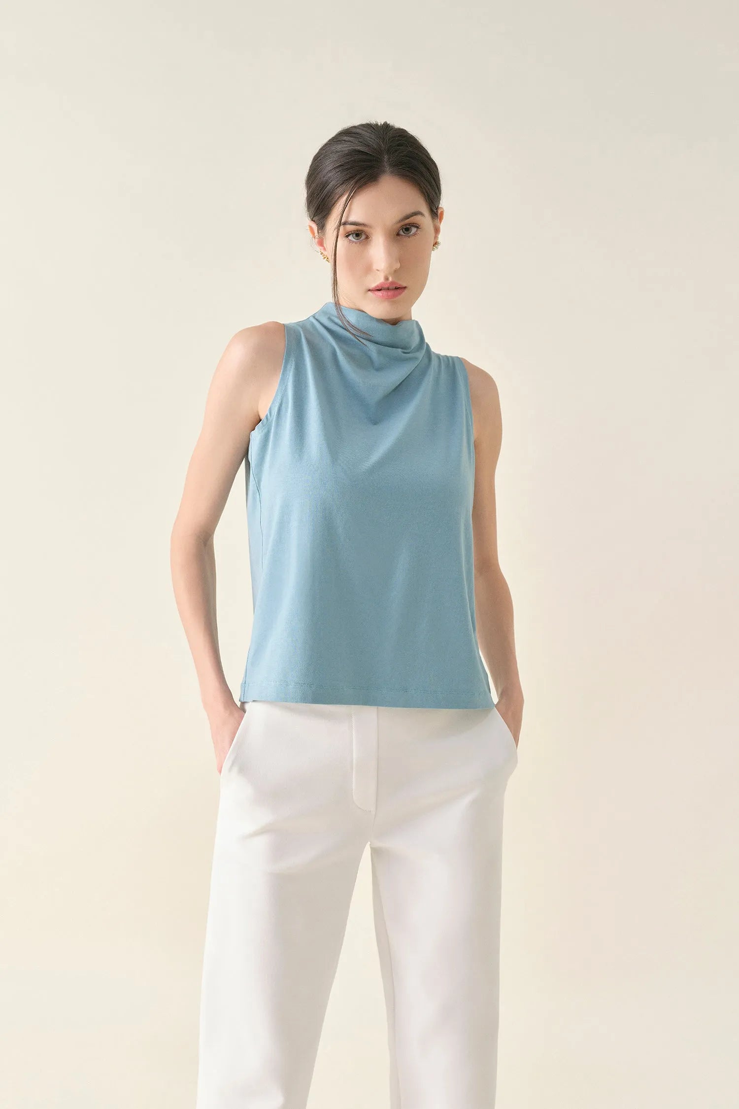 Draped Jersey Vest - Teal | Size: L Refurbished - N/A refurbished available on Cerqular