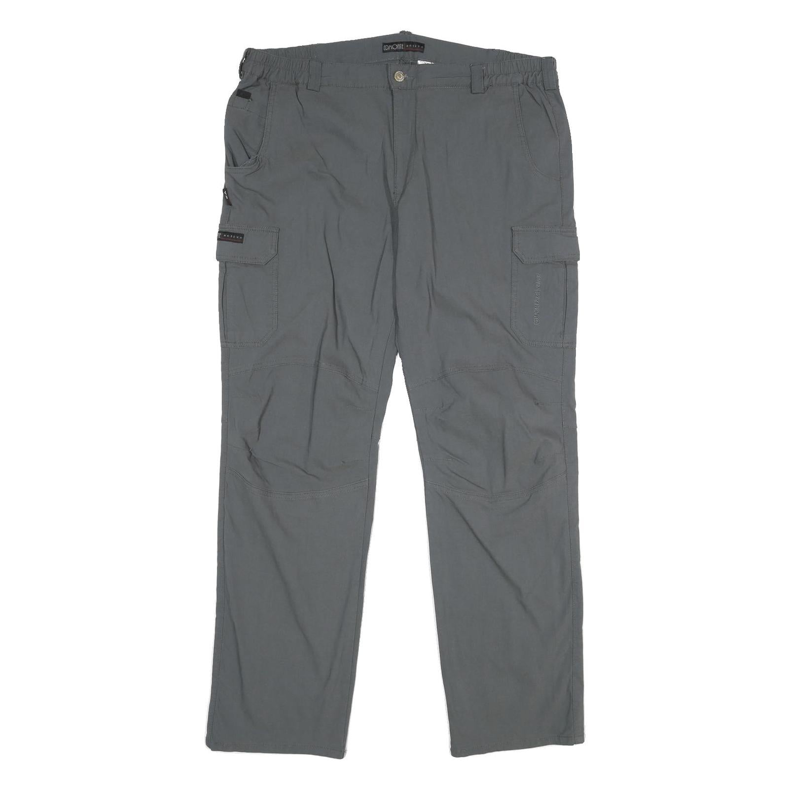 EDMONTE Mens Regular Grey Cargo Trousers W38 L33 Polyamide Blend Zip Closure Refurbished - N/A refurbished available on Cerqular