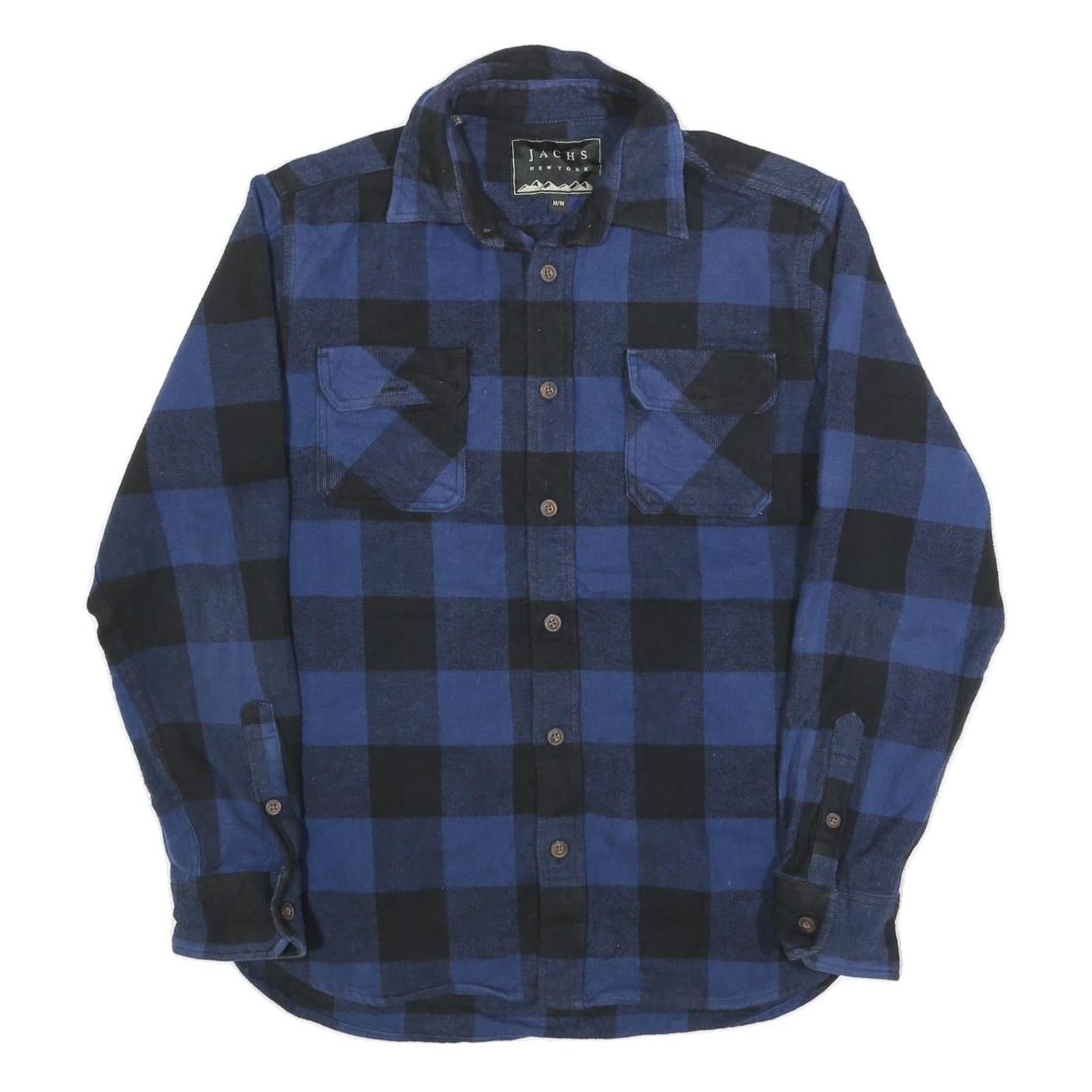 Buy JACHS Mens Blue & Black Check Shirt M Cotton Blend Classic Fit Long Sleeve Refurbished - $32.49 JACHS Mens Blue & Black Check Shirt M Cotton Blend Classic Fit Long Sleeve Refurbished - N/A refurbished available on Cerqular