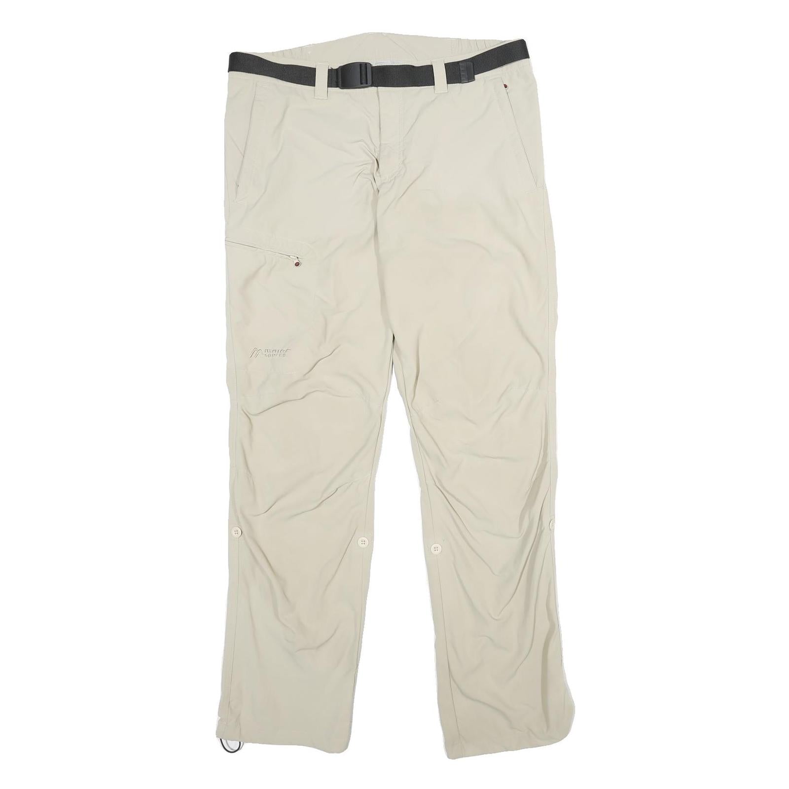 MAIER SPORTS Mens Polyamide Beige Regular Zip Trousers W36 L34 Outdoor Hiking Refurbished - N/A refurbished available on Cerqular