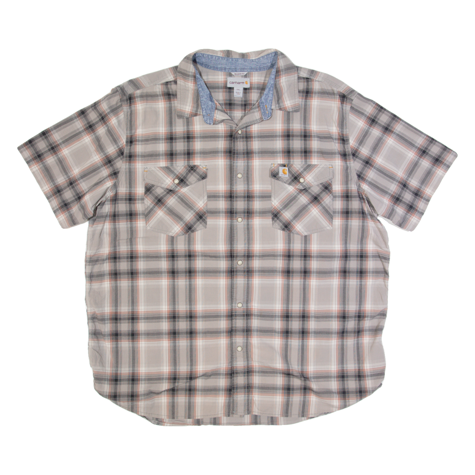 CARHARTT Relaxed Fit Mens Shirt Grey Check 2XL Refurbished - N/A refurbished available on Cerqular