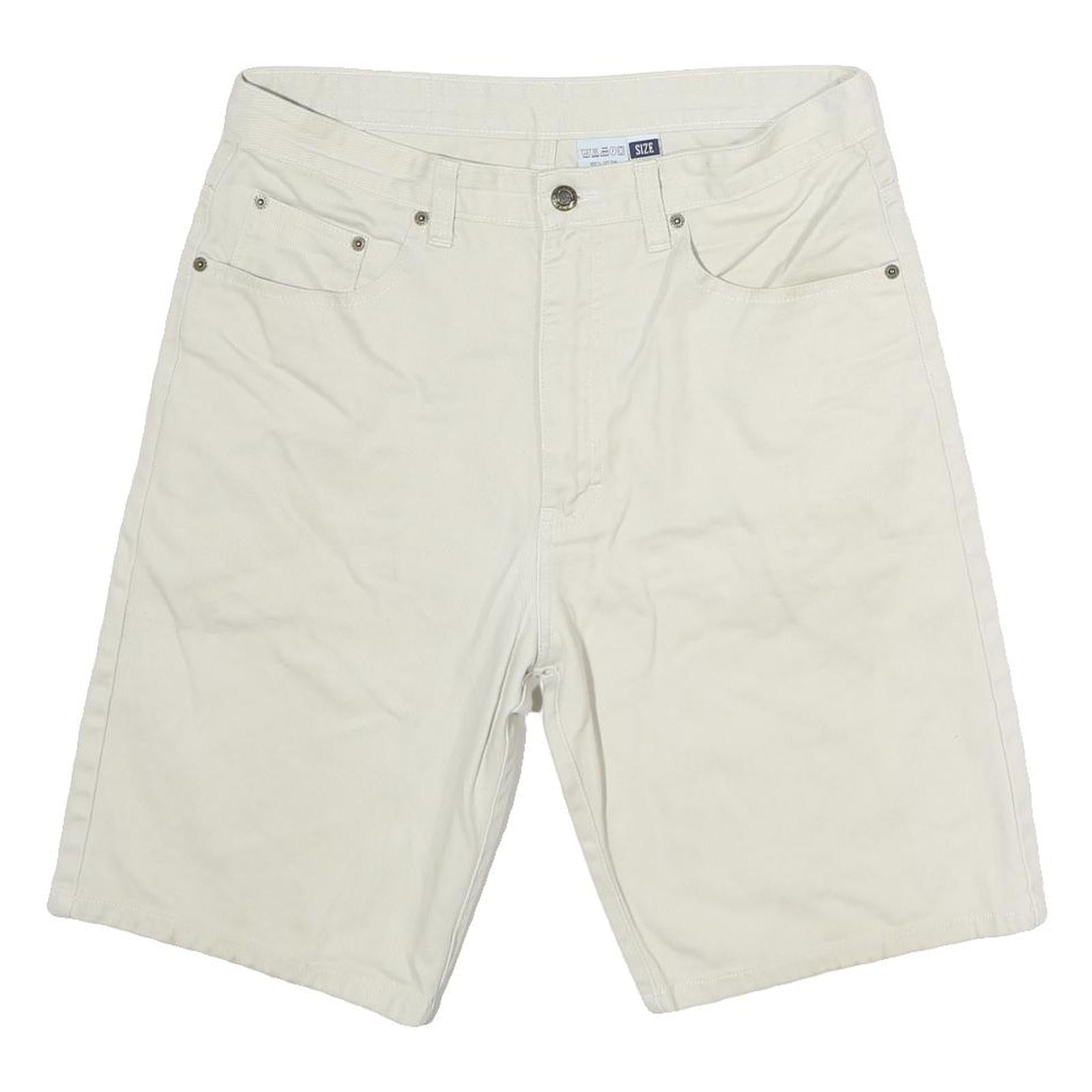 GARRY JEANS Mens Shorts Cream Casual L W33 Cotton Comfortable Fit Refurbished - N/A refurbished available on Cerqular