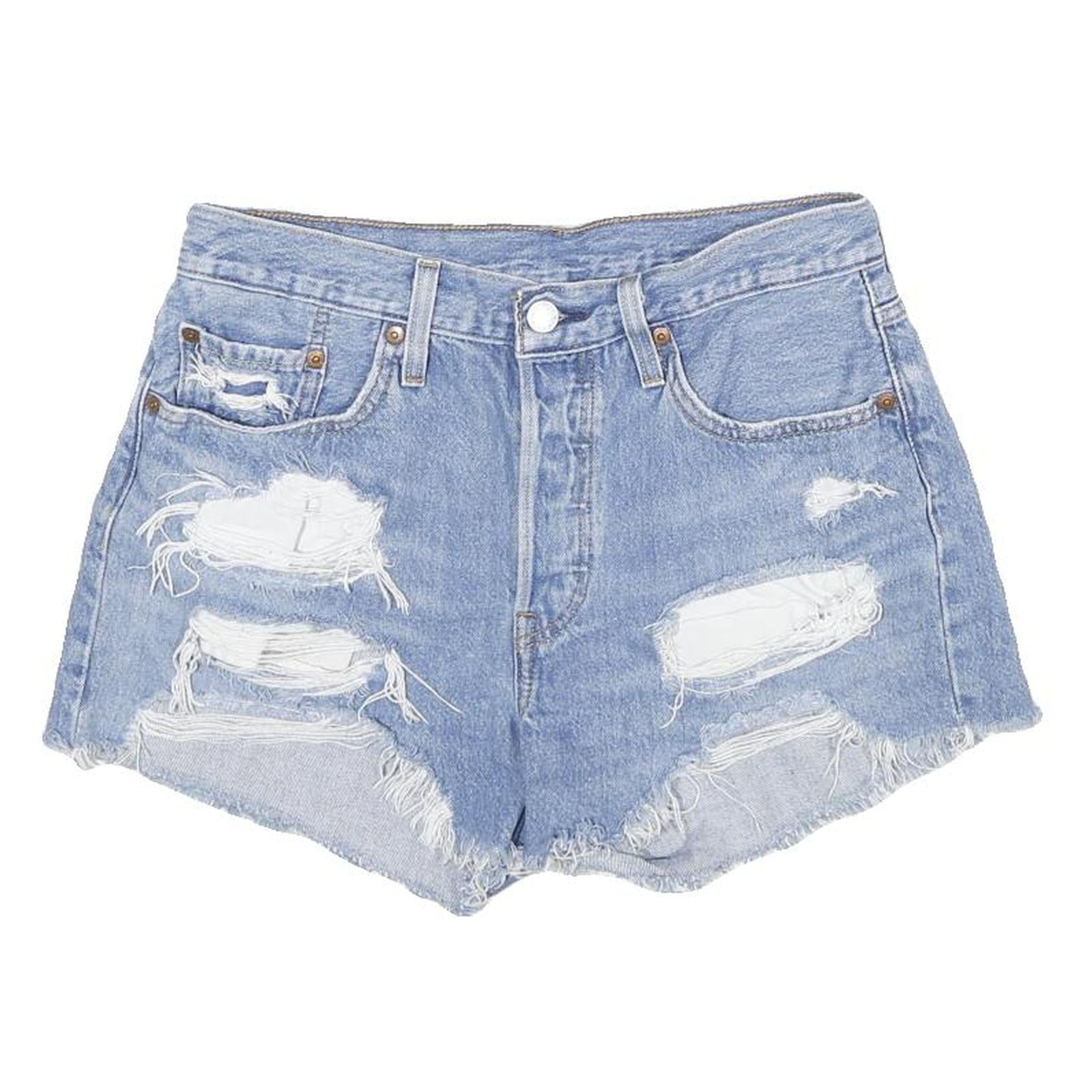 LEVIS Womens Denim Blue Distressed Cut-Off Shorts S W28 Casual Summer Refurbished - N/A refurbished available on Cerqular