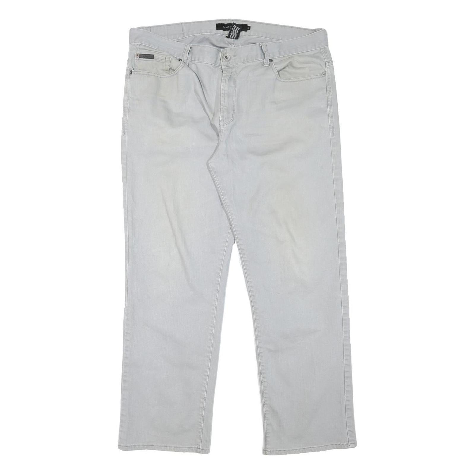 CALVIN KLEIN JEANS Mens Regular Fit Light Grey Denim Jeans W36 L29 Classic Refurbished - N/A refurbished available on Cerqular