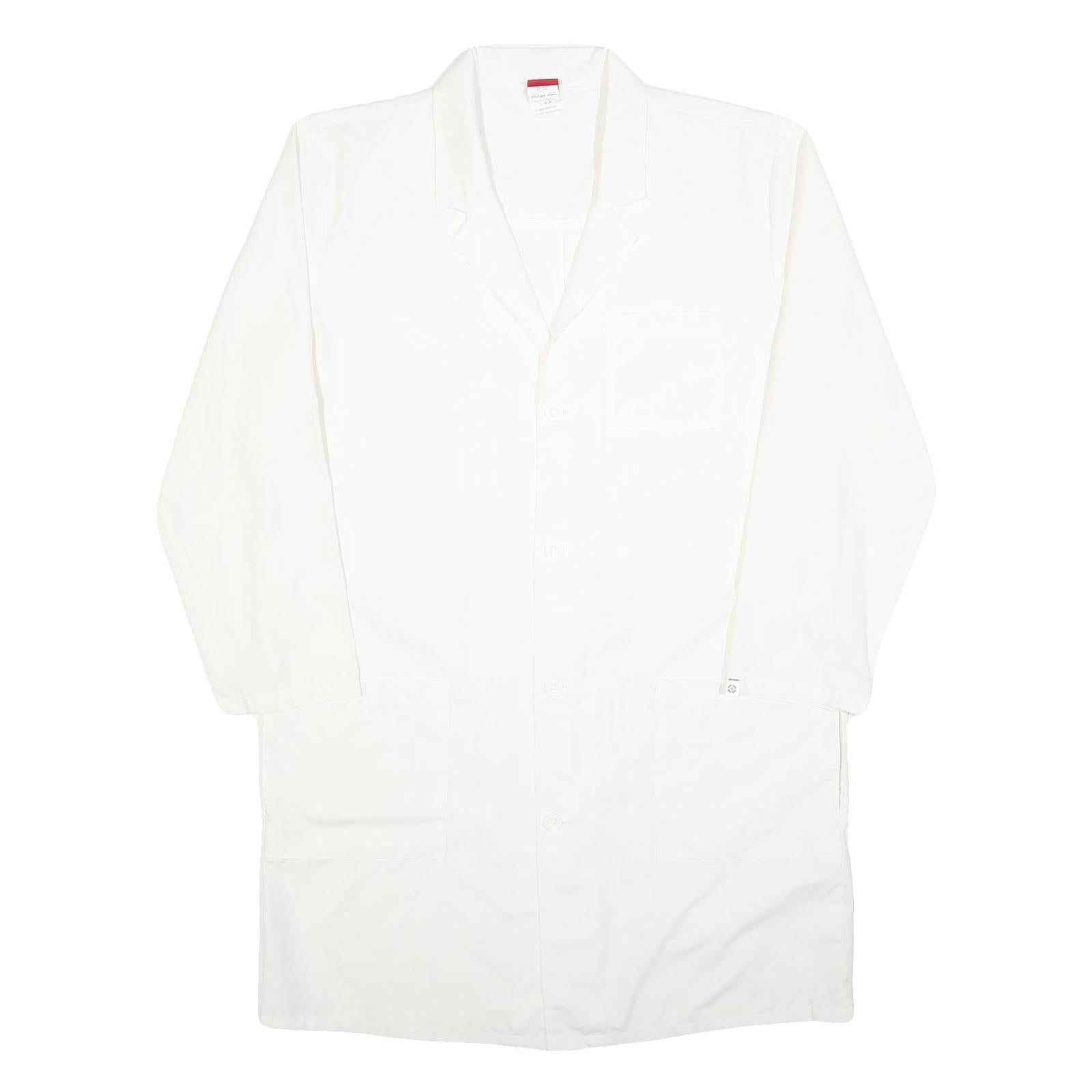 DICKIES Mens White Workwear Shirt L Cotton Durable Long Sleeve Button-Up Refurbished - N/A refurbished available on Cerqular